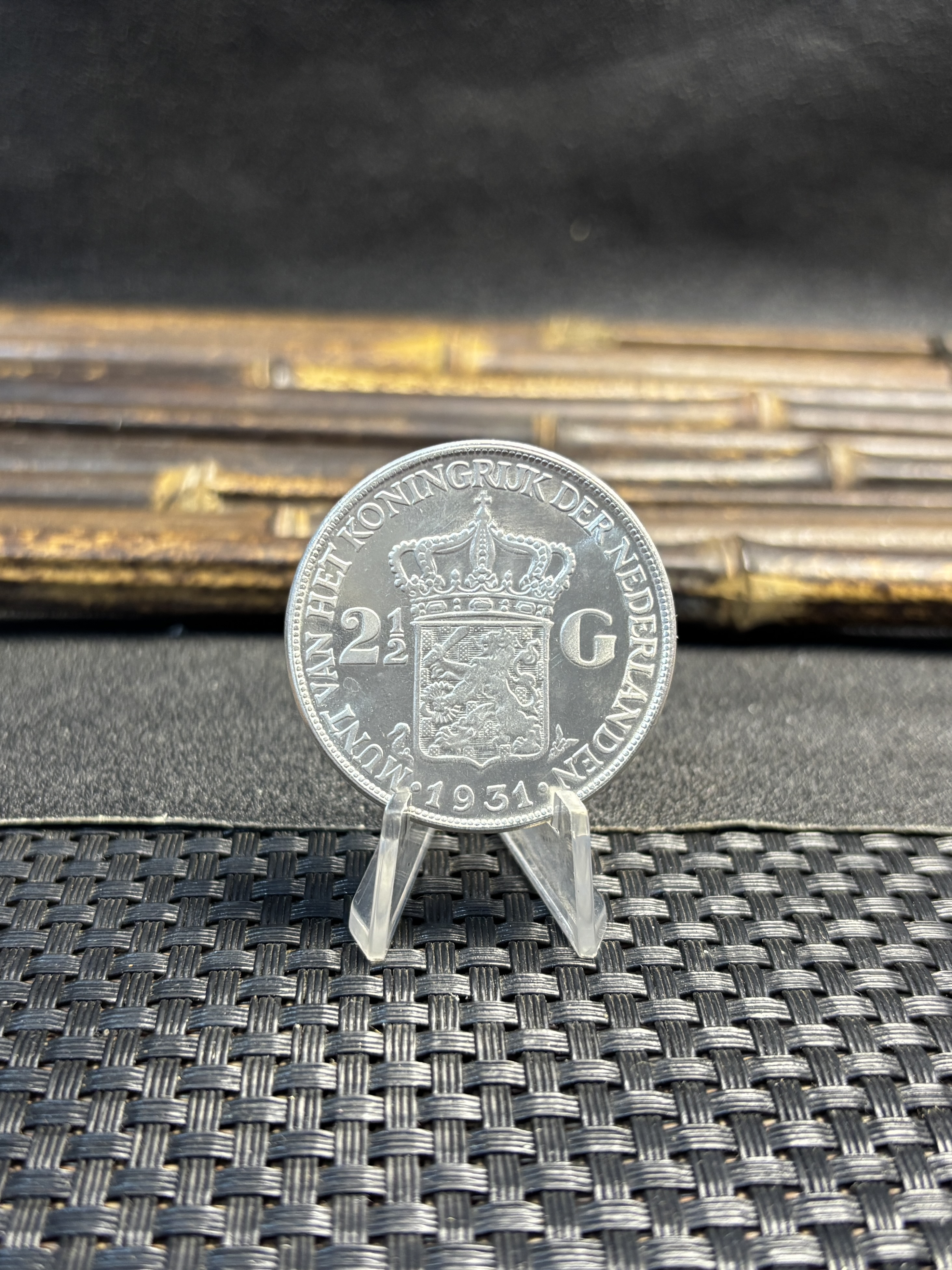 Netherlands 1929 1930 1931 1932 2 1/2 Gulden Wilhelmina I Silver Plated Metal Replica Coin Commemorative Medal,Historical Collectible Art Craft For Enthusiasts