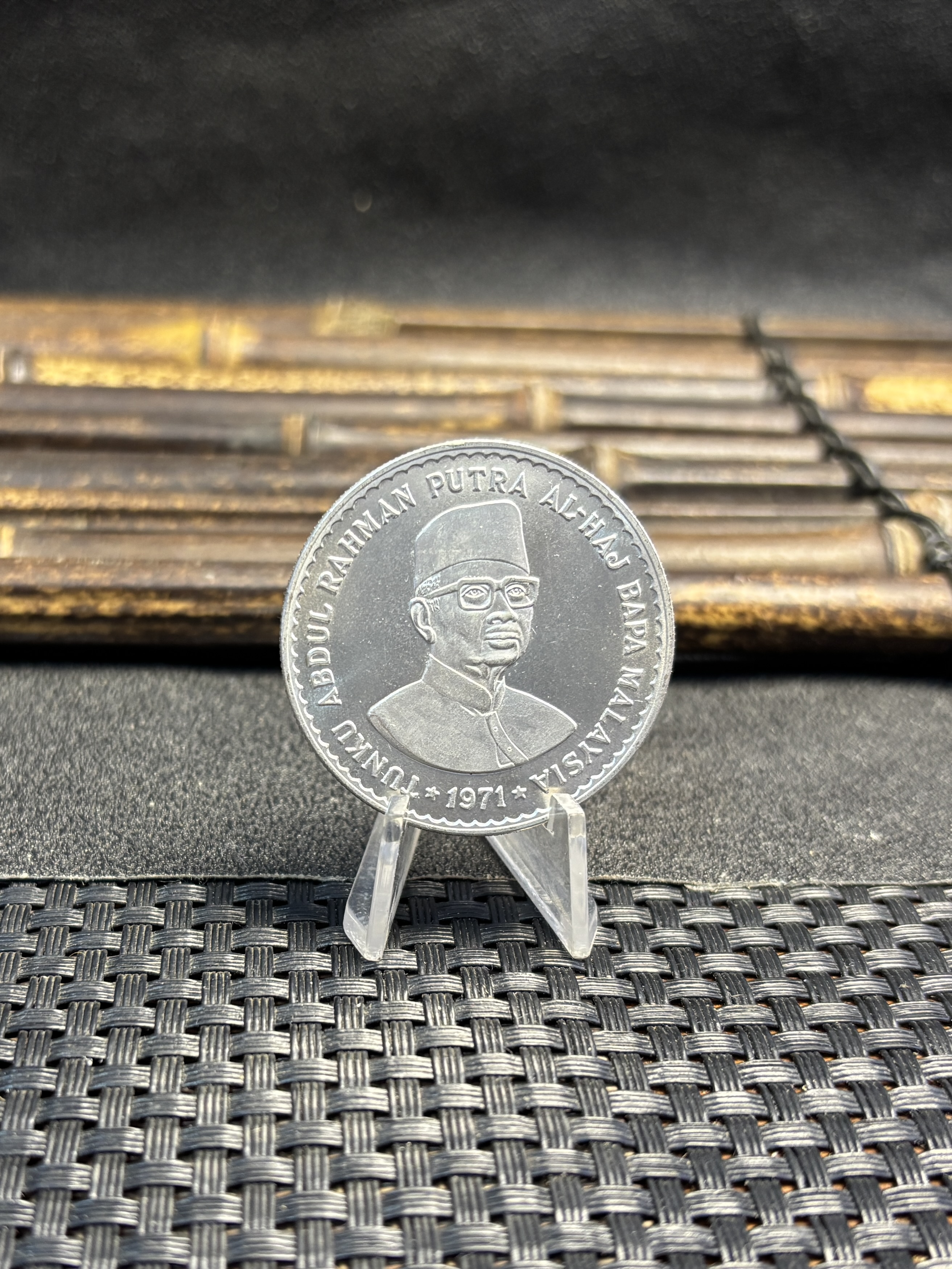 Malaysia 1971 5 Ringgit Agong V Prime Minister Abdul Rahman Putra AI Haj Silver Plated Metal Replica Coin Commemorative Medal,Historical Collectible Art Craft For Enthusiasts