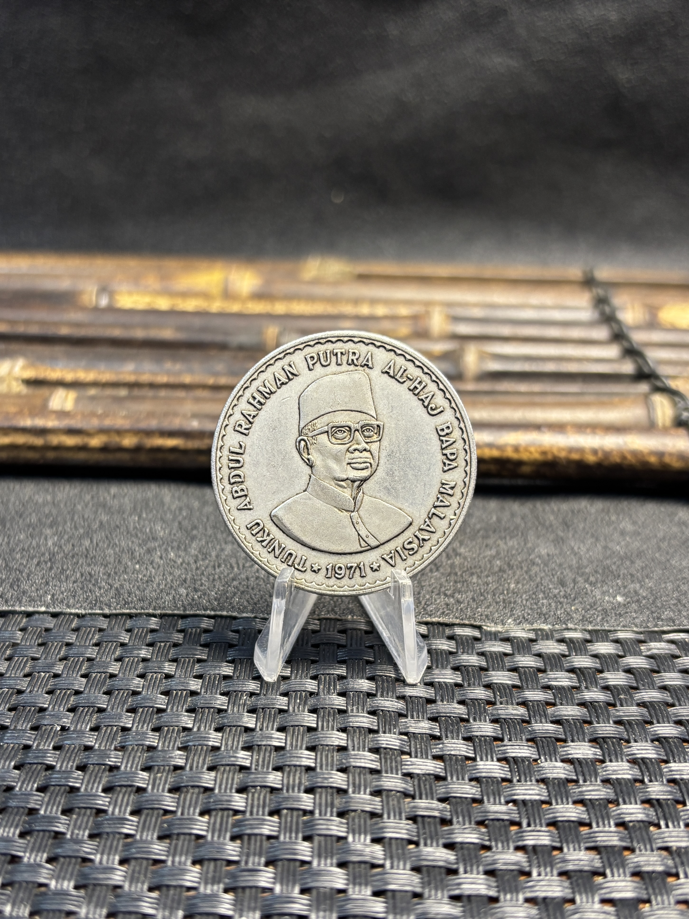 Malaysia 1971 5 Ringgit Agong V Prime Minister Abdul Rahman Putra AI Haj Silver Plated Metal Replica Coin Commemorative Medal,Historical Collectible Art Craft For Enthusiasts