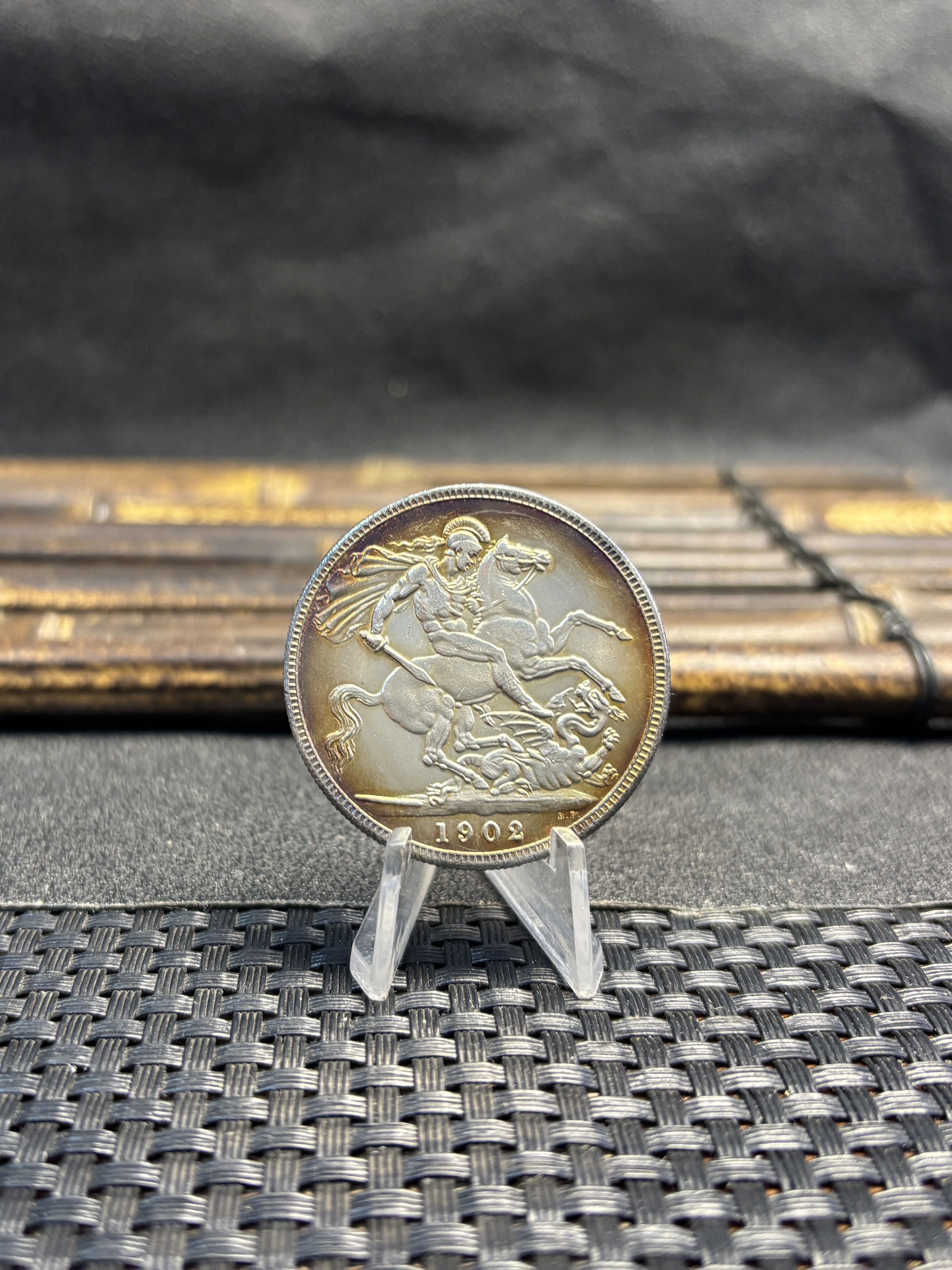 United Kingdom 1902 1 Crown Edward VII British Silver Plated Replica Coin Commemorative Medal,Historical Collectible Art Craft For Enthusiasts