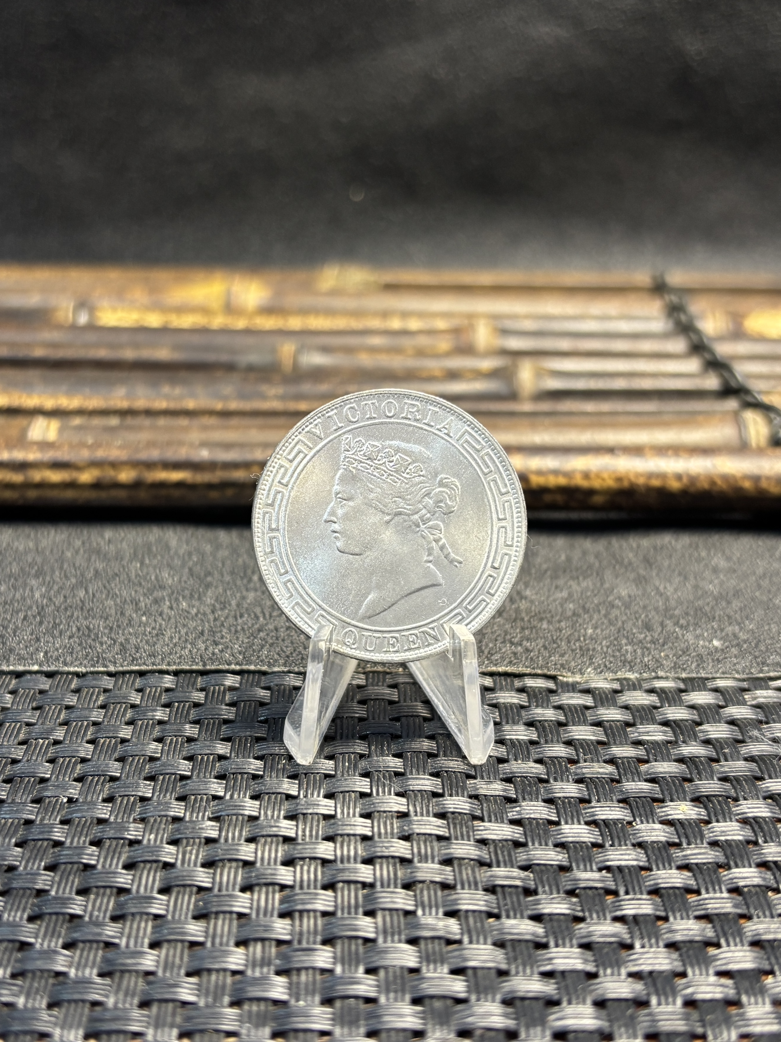 China Hong Kong 1868 1/2  Half Dollar Victoria Silver Plated Replica Coin Commemorative Medal,Historical Collectible Art Craft For Enthusiasts