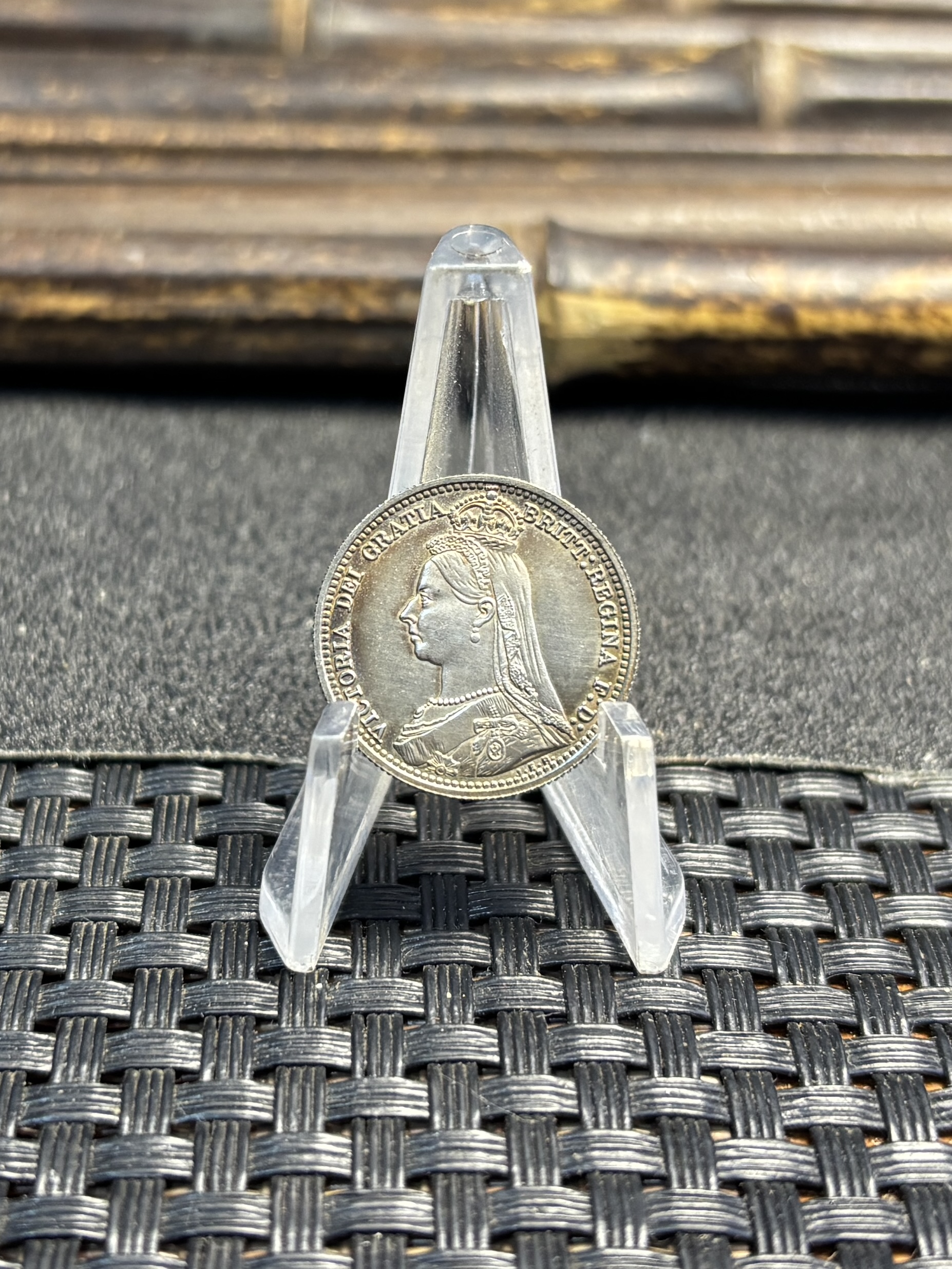 United Kingdom 1888 Six 6 Pence Victoria 2nd Portrait 2nd Reverse Great Britain Silver Plated Replica Coin Commemorative Medal,Historical Collectible Art Craft For Enthusiasts