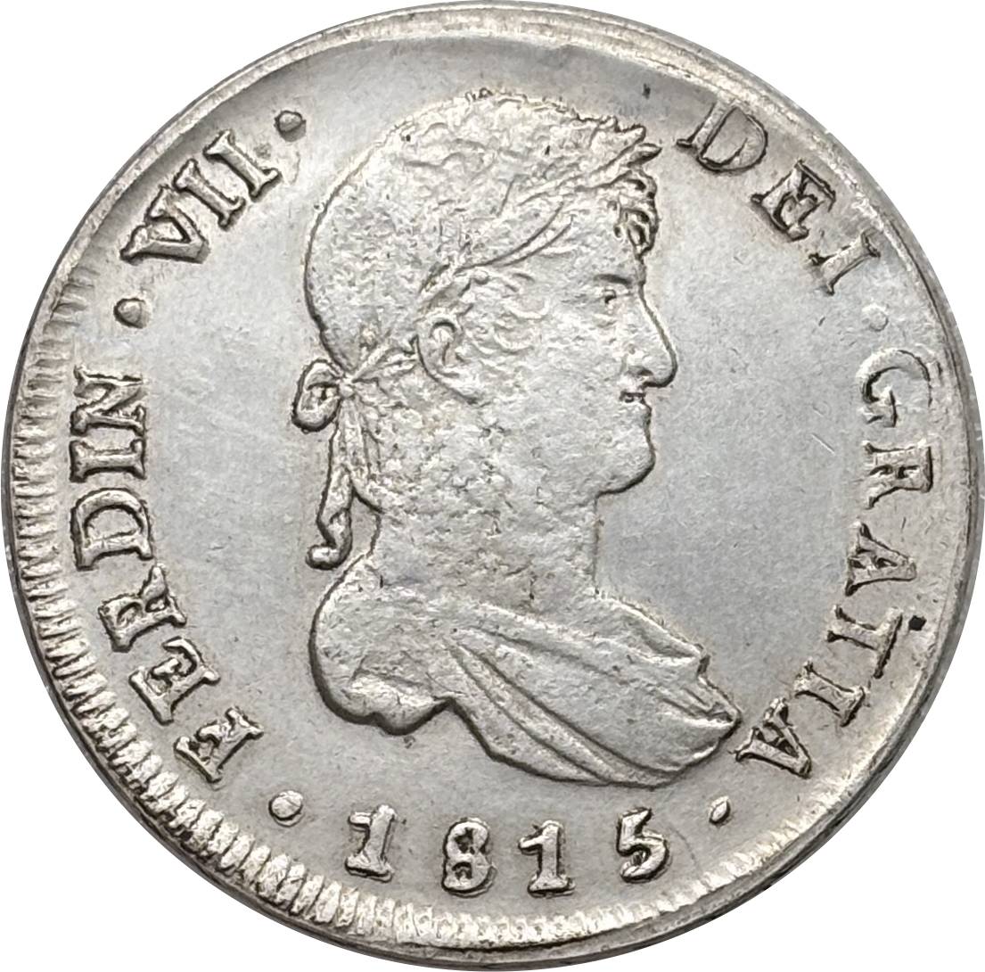 Mexico Chile 8 Reales Fernando VII Bust of Fernando VII 1813 1815 Plated Silver Replica Coin Commemorative Medal,Historical Collectible Art Craft For Enthusiasts