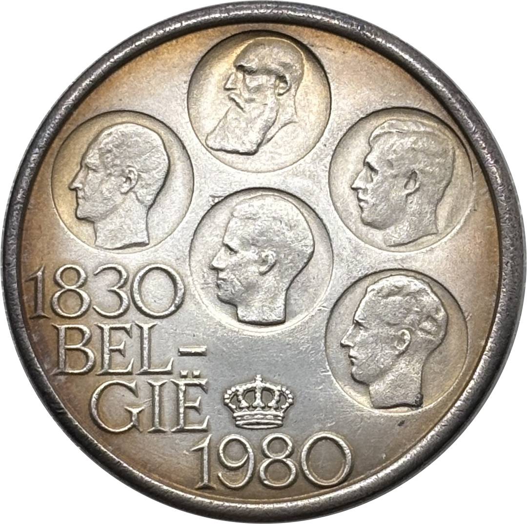 Belgium 1830 1980 500 Francs Baudouin I Dutch Text Independence Silver Plated Metal Replica Coin Commemorative Medal,Historical Collectible Art Craft For Enthusiasts