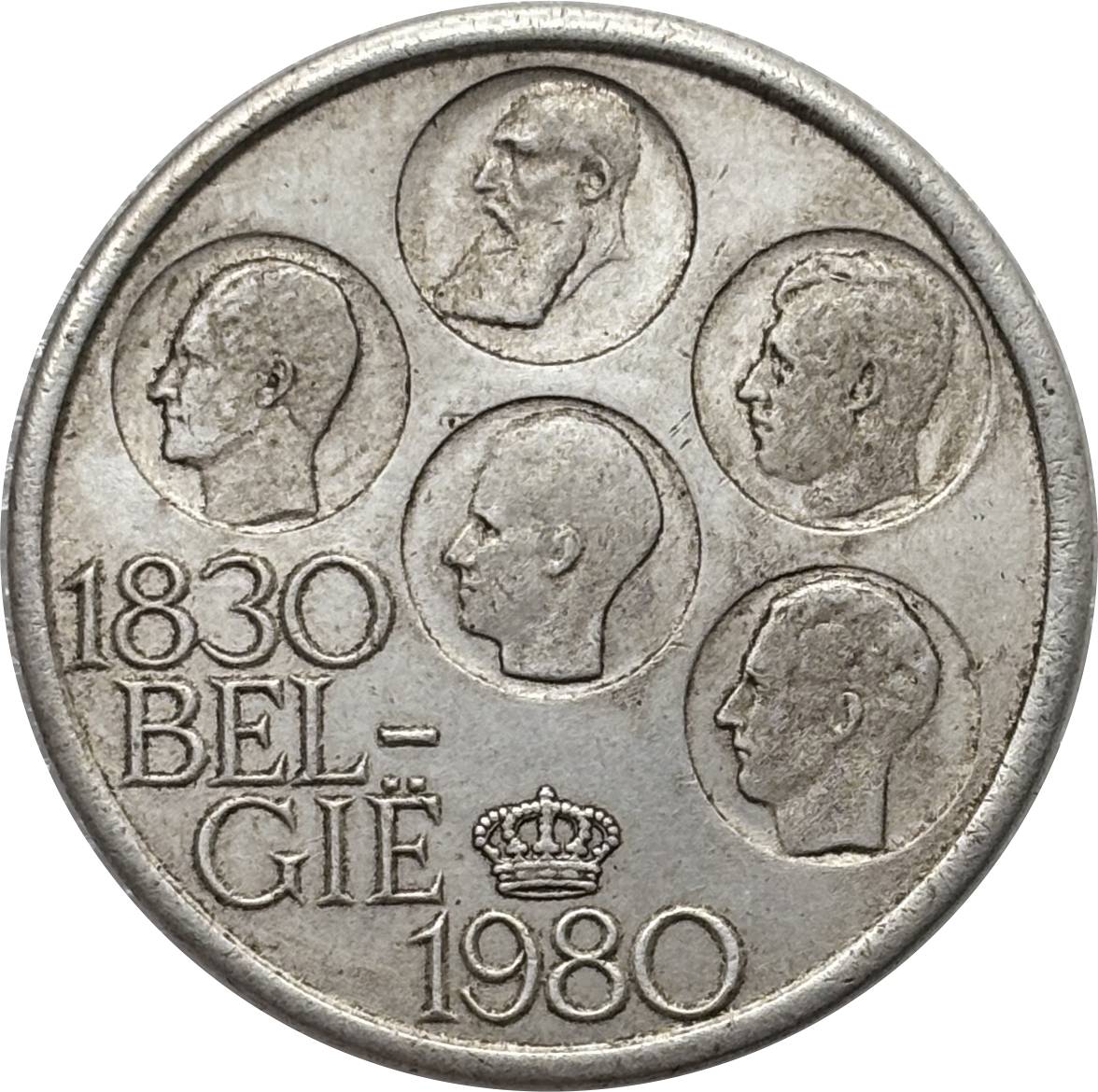 Belgium 1830 1980 500 Francs Baudouin I Dutch Text Independence Silver Plated Metal Replica Coin Commemorative Medal,Historical Collectible Art Craft For Enthusiasts