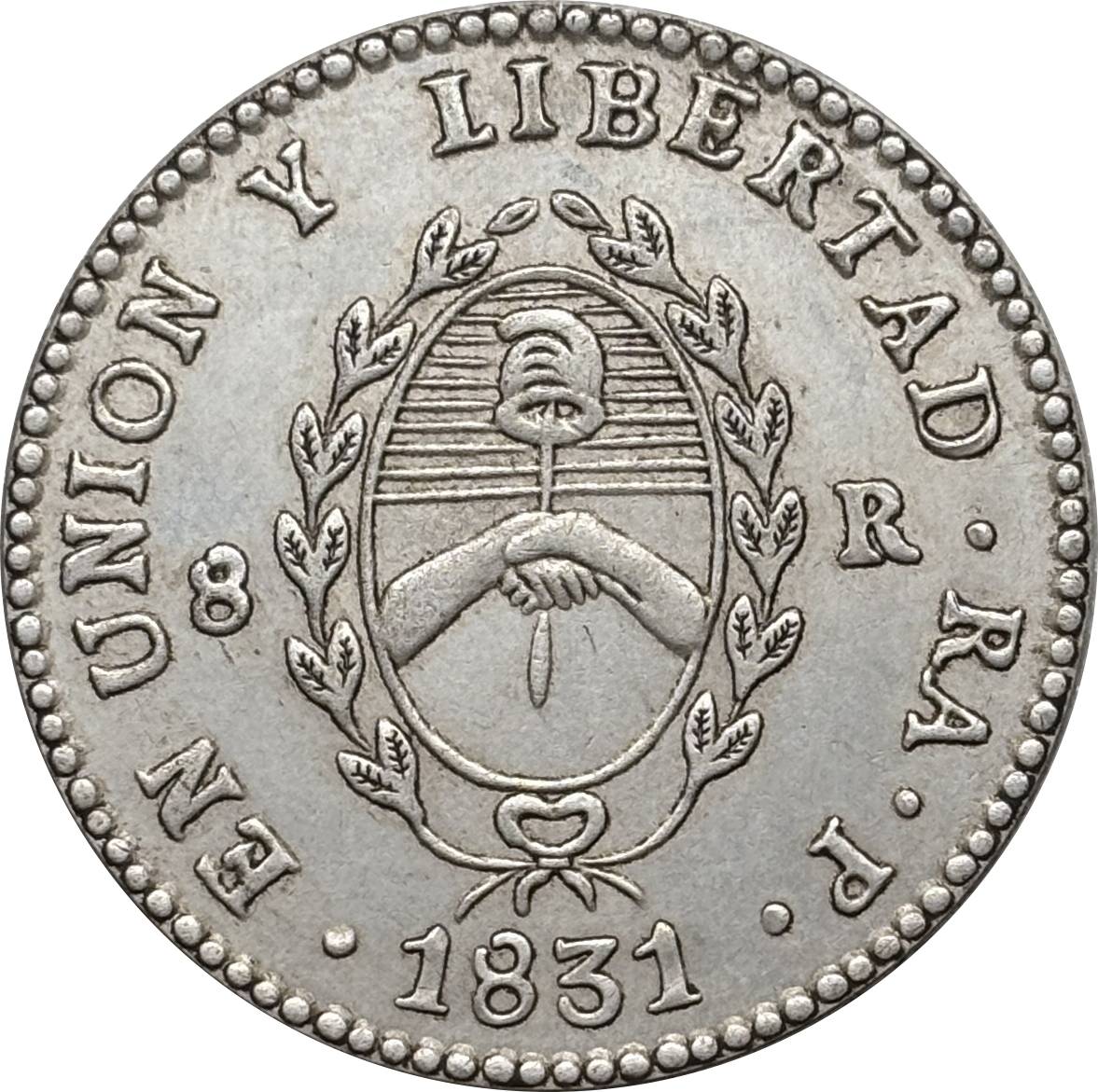 Argentina 1826 1827 1831 1835 1836 8 Reales Provincias del Rio de la Silver Plated Metal  Replica Coin Commemorative Medal,Historical Collectible Art Craft For Enthusiasts