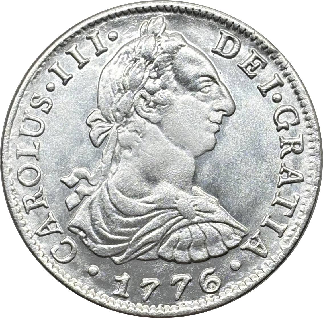 Mexico 1776 1778 8 Reals Carlos III Bust Facing Right Silver Plated Replica Coin Commemorative Medal,Historical Collectible Art Craft For Enthusiasts