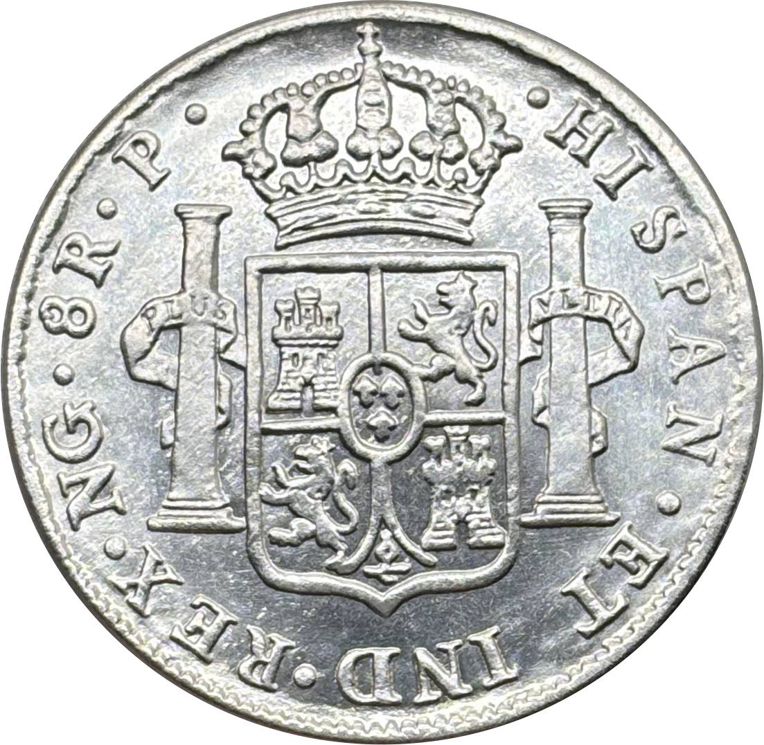 Mexico 1776 1778 8 Reals Carlos III Bust Facing Right Silver Plated Replica Coin Commemorative Medal,Historical Collectible Art Craft For Enthusiasts