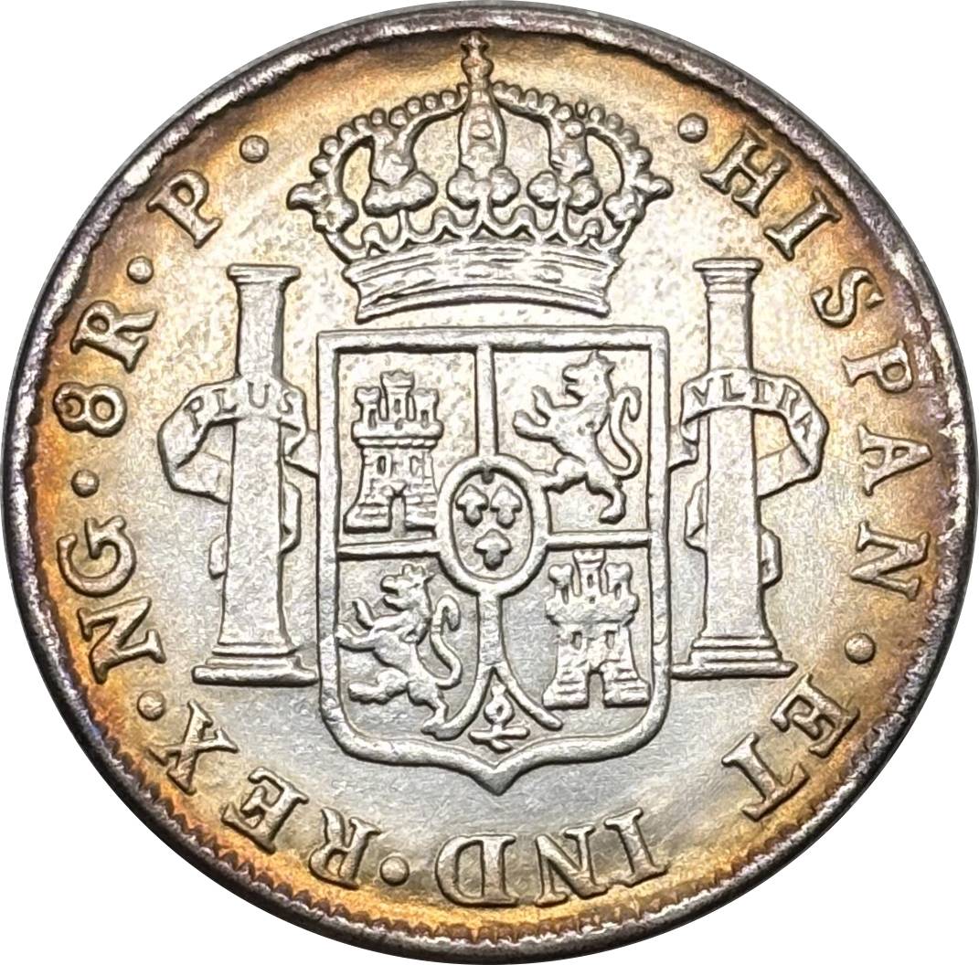 Mexico 1776 1778 8 Reals Carlos III Bust Facing Right Silver Plated Replica Coin Commemorative Medal,Historical Collectible Art Craft For Enthusiasts