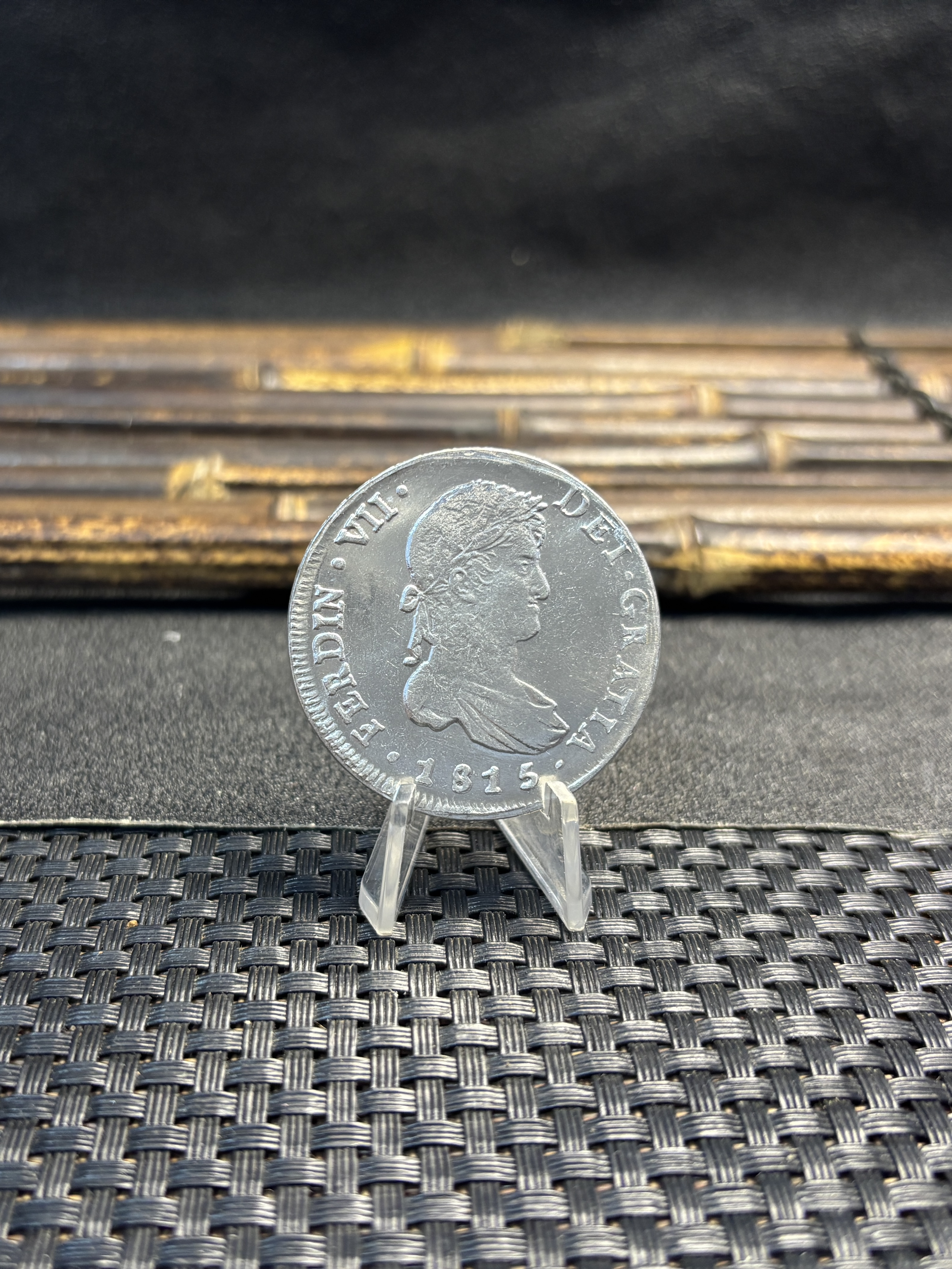 Mexico Chile 8 Reales Fernando VII Bust of Fernando VII 1813 1815 Plated Silver Replica Coin Commemorative Medal,Historical Collectible Art Craft For Enthusiasts