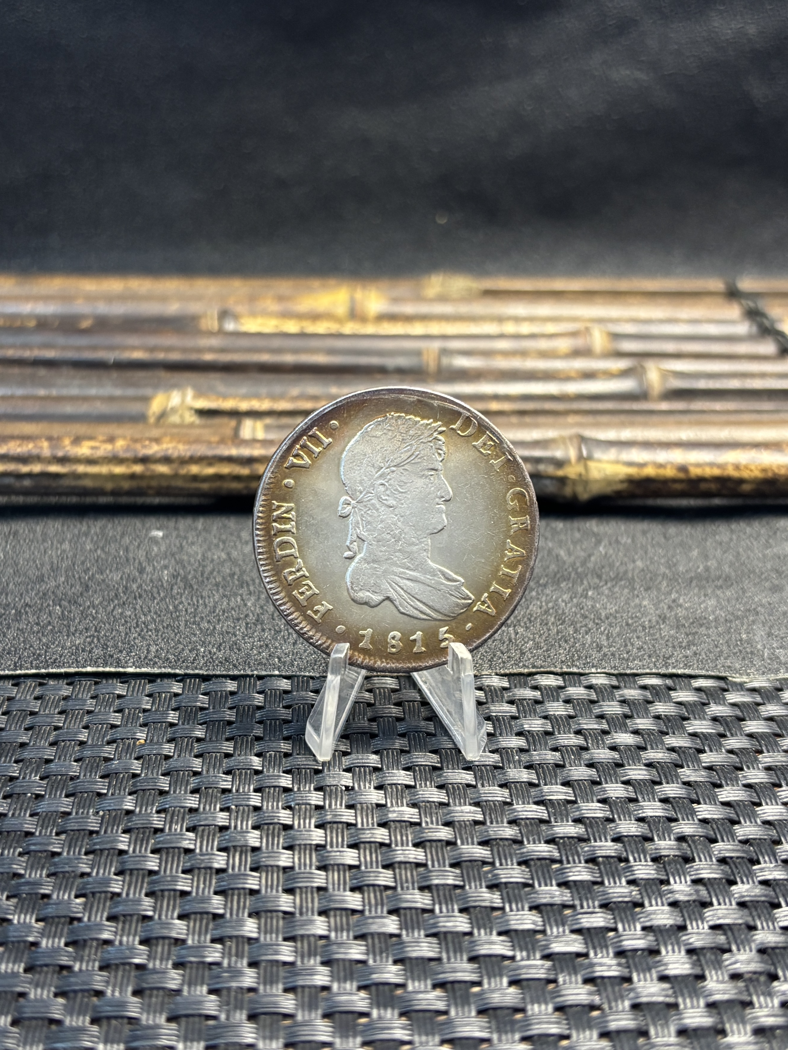 Mexico Chile 8 Reales Fernando VII Bust of Fernando VII 1813 1815 Plated Silver Replica Coin Commemorative Medal,Historical Collectible Art Craft For Enthusiasts