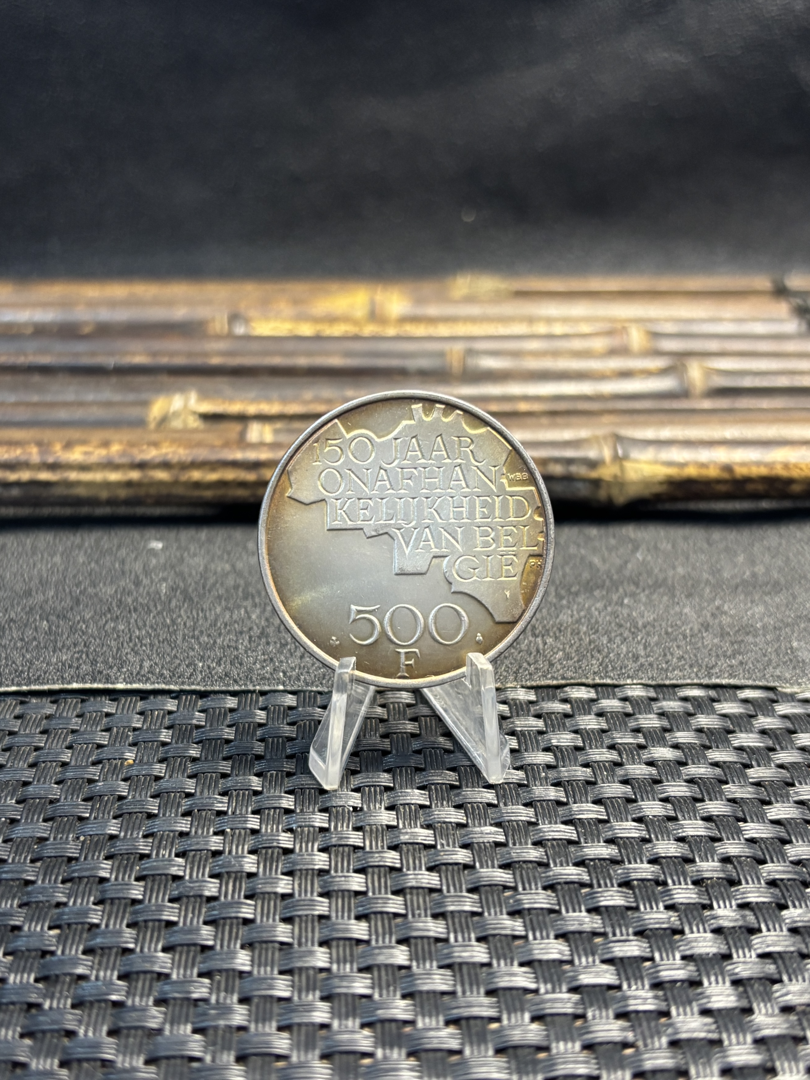 Belgium 1830 1980 500 Francs Baudouin I Dutch Text Independence Silver Plated Metal Replica Coin Commemorative Medal,Historical Collectible Art Craft For Enthusiasts
