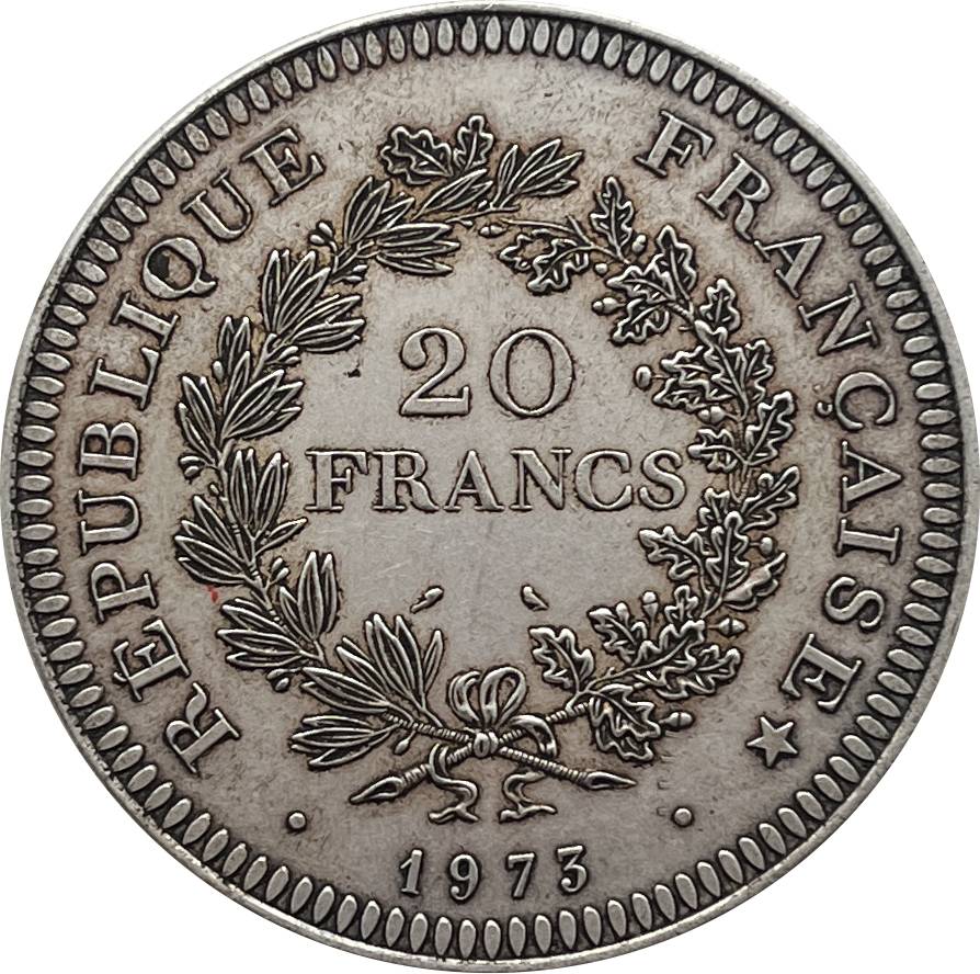 France 1973 20 Francs French Hercule De Dupre Silver Plated Replica Coin Commemorative Medal,Historical Collectible Art Craft For Enthusiasts