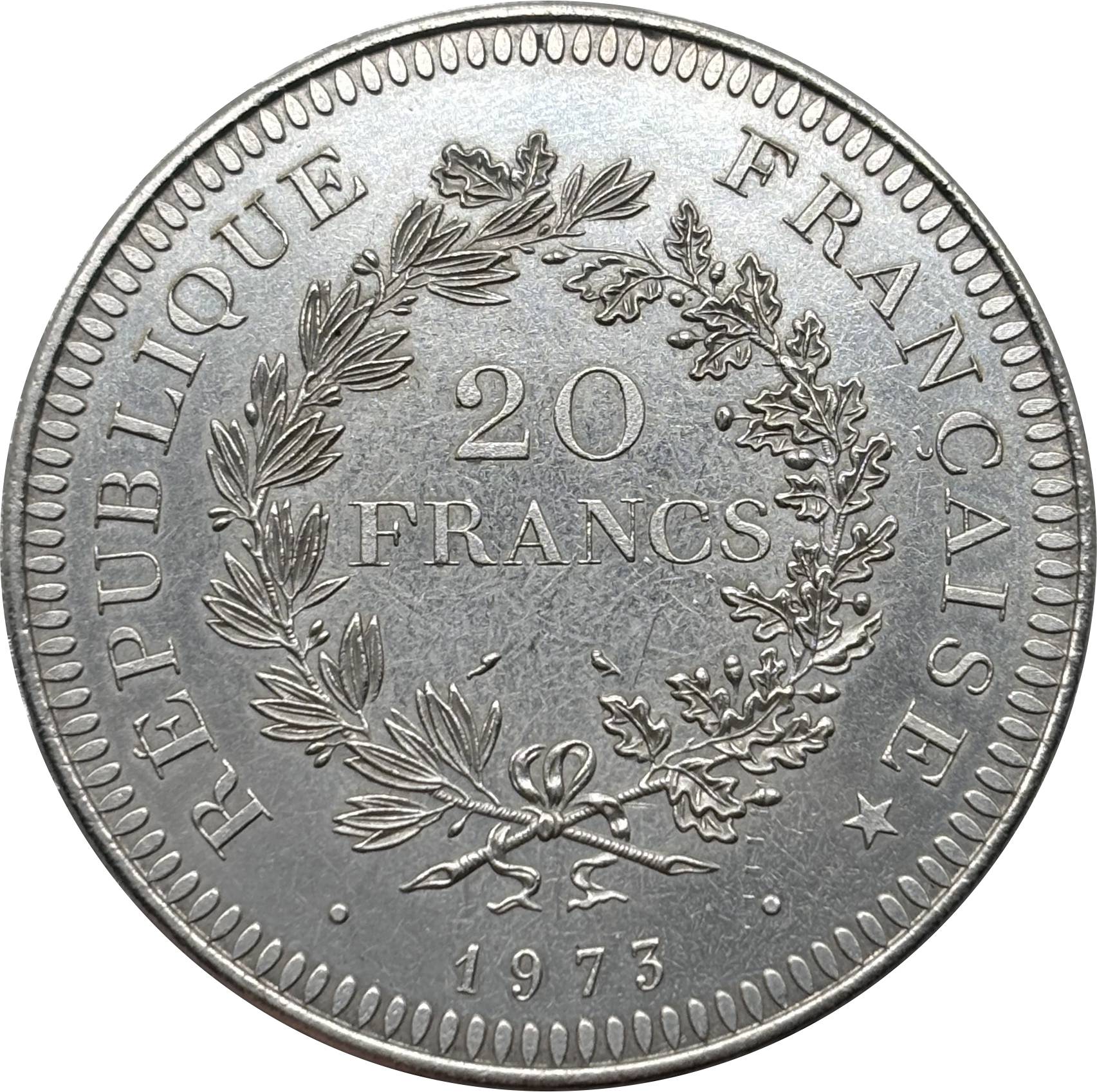 1973 France 20 Francs Hercules Group Medal, Republique Francaise Liberté Égalité Fraternité Vintage‑Style Commemorative Token for History Hobby Display