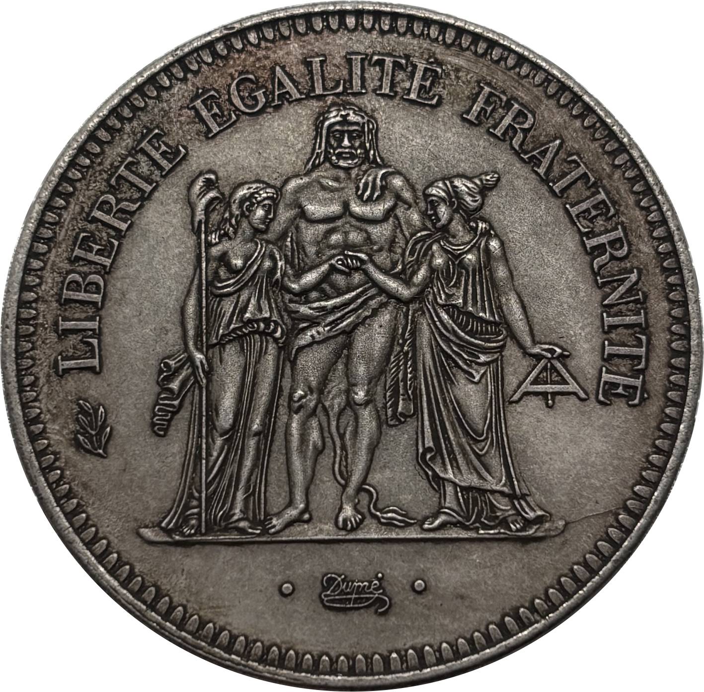 France 1974 1975 1976 1977 1978 1979 1980 50 Francs Hercule Silver Plated Replica Coin Commemorative Medal,Historical Collectible Art Craft For Enthusiasts