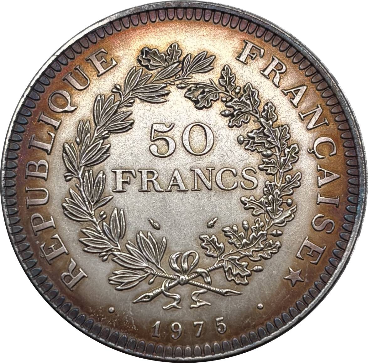France 1974 1975 1976 1977 1978 1979 1980 50 Francs Hercule Silver Plated Replica Coin Commemorative Medal,Historical Collectible Art Craft For Enthusiasts