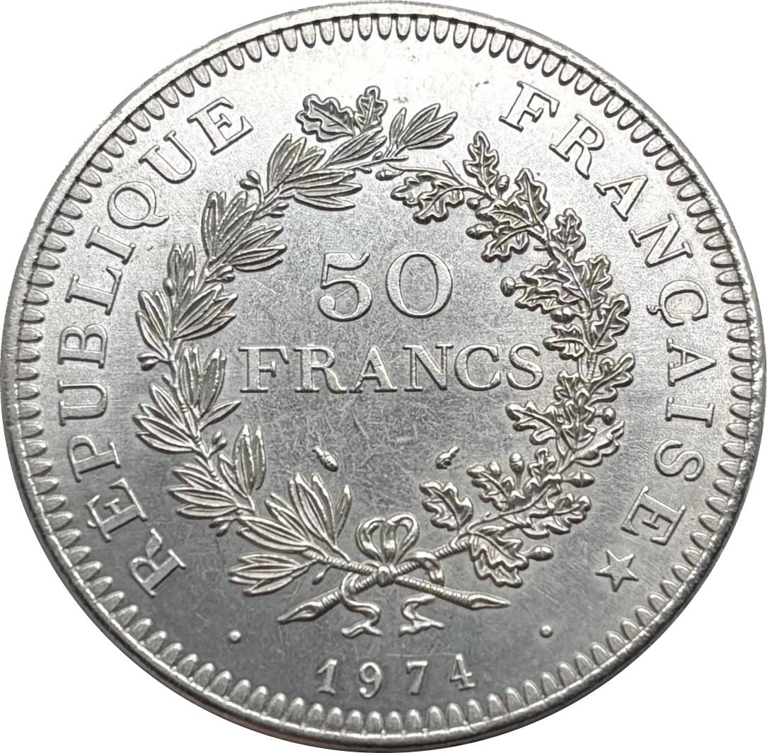 France 1974 1975 1976 1977 1978 1979 1980 50 Francs Hercule Silver Plated Replica Coin Commemorative Medal,Historical Collectible Art Craft For Enthusiasts