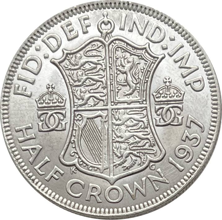 United Kingdom 1937 1/2 Half Crown King George VI Pattern Silver Plated Replica Coin Commemorative Medal,Historical Collectible Art Craft For Enthusiasts