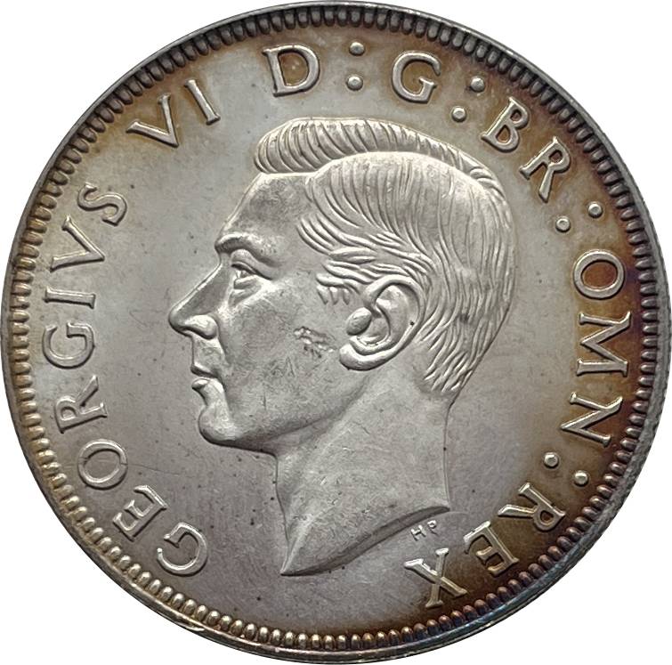 United Kingdom 1937 1/2 Half Crown King George VI Pattern Silver Plated Replica Coin Commemorative Medal,Historical Collectible Art Craft For Enthusiasts