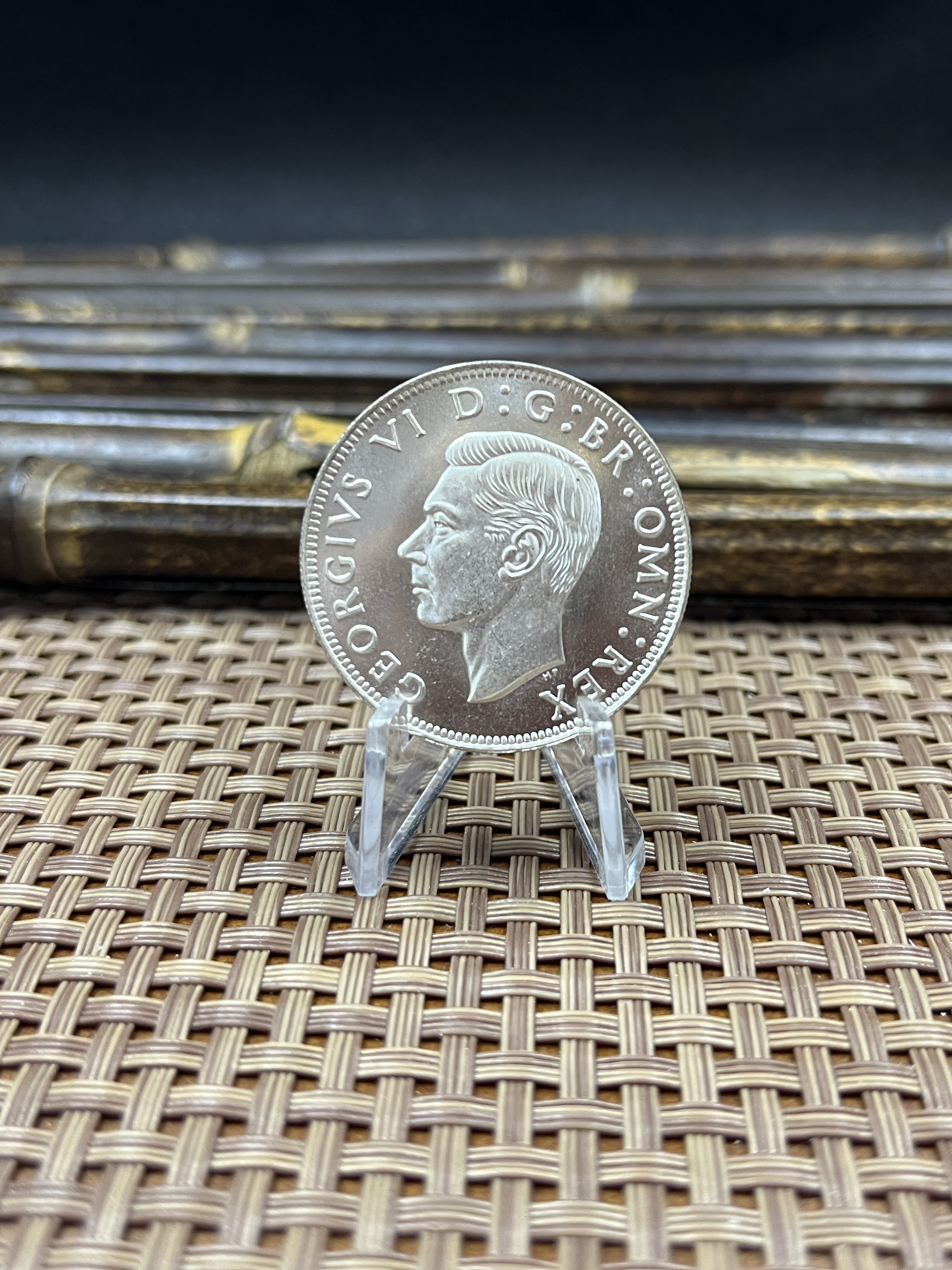 United Kingdom 1937 1/2 Half Crown King George VI Pattern Silver Plated Replica Coin Commemorative Medal,Historical Collectible Art Craft For Enthusiasts