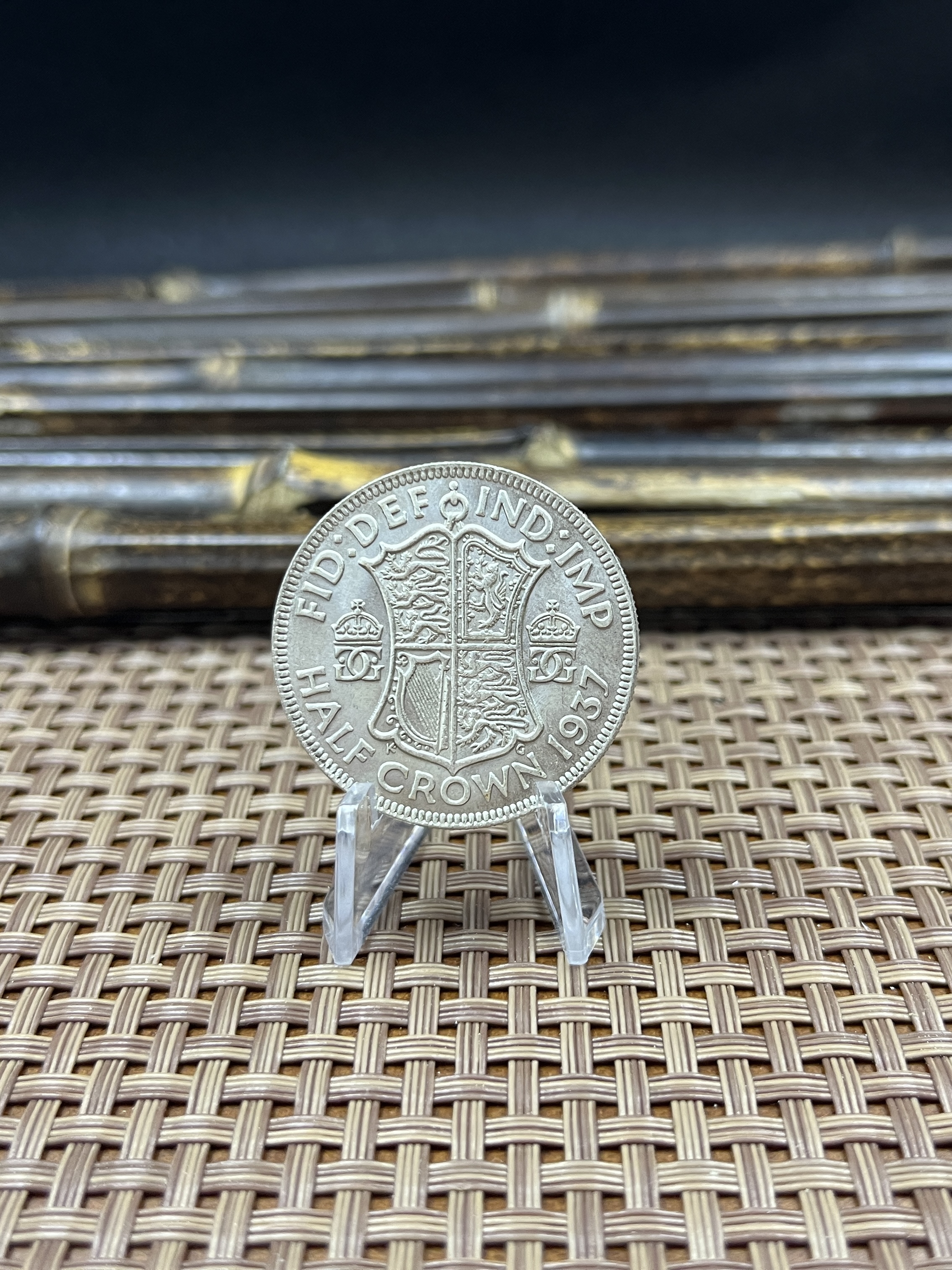 United Kingdom 1937 1/2 Half Crown King George VI Pattern Silver Plated Replica Coin Commemorative Medal,Historical Collectible Art Craft For Enthusiasts