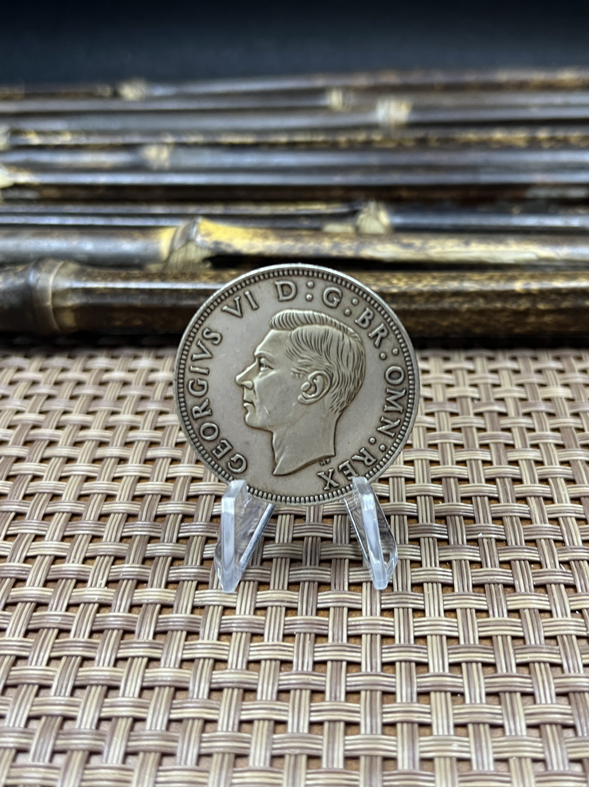 United Kingdom 1937 1/2 Half Crown King George VI Pattern Silver Plated Replica Coin Commemorative Medal,Historical Collectible Art Craft For Enthusiasts