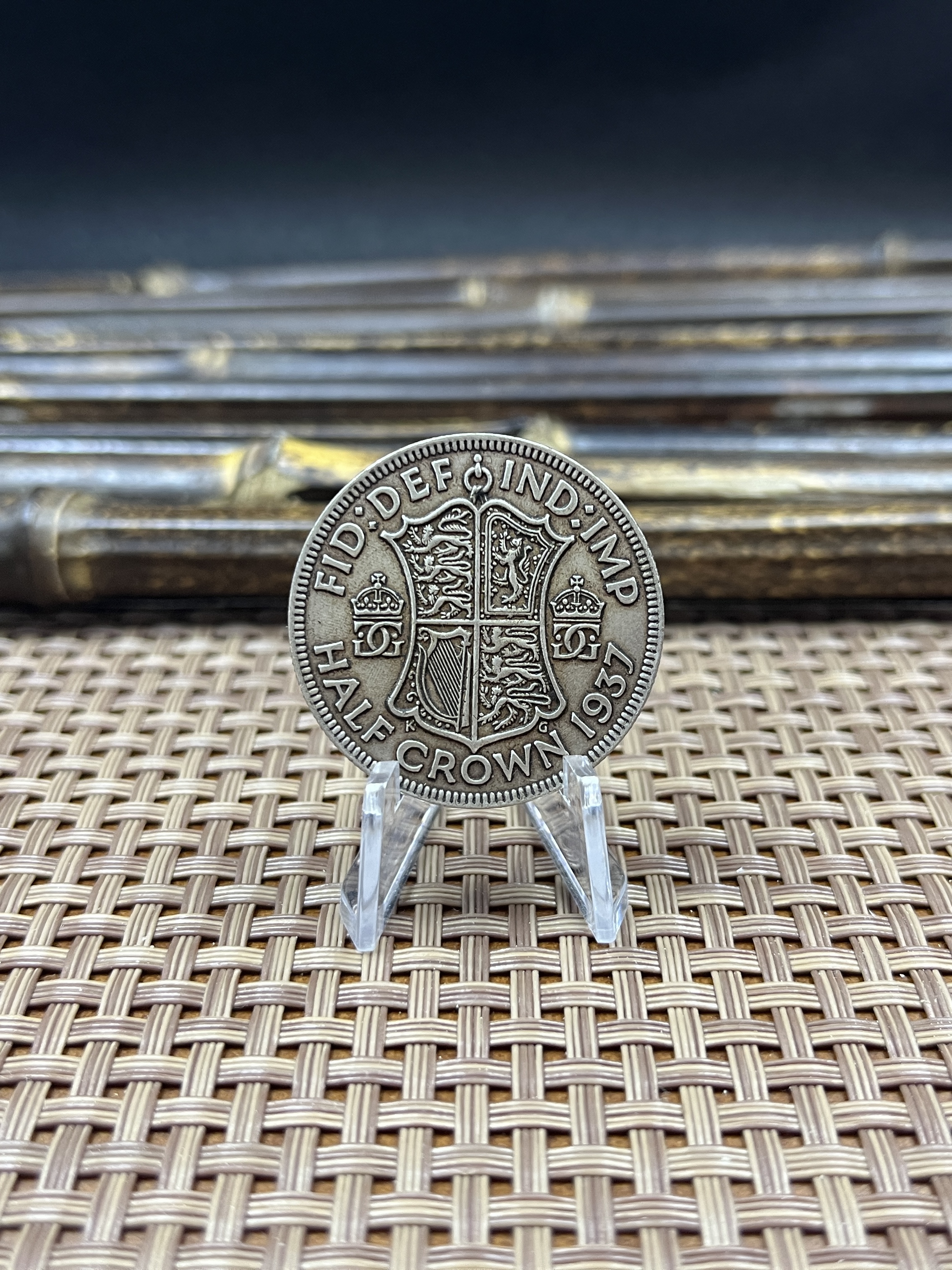United Kingdom 1937 1/2 Half Crown King George VI Pattern Silver Plated Replica Coin Commemorative Medal,Historical Collectible Art Craft For Enthusiasts