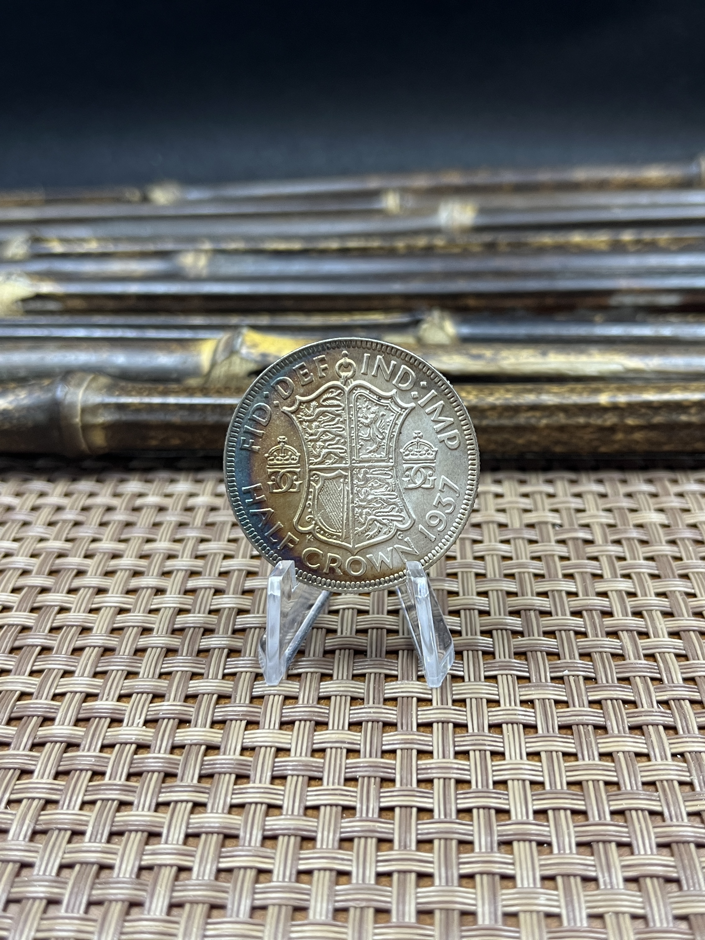 United Kingdom 1937 1/2 Half Crown King George VI Pattern Silver Plated Replica Coin Commemorative Medal,Historical Collectible Art Craft For Enthusiasts