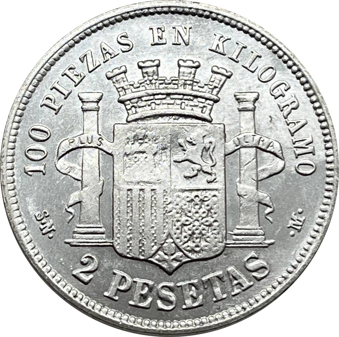 Spain 1870 2 Pesetas 100 Piezas Espana Kilogramo Silver Plated Replica Coin Commemorative Medal,Historical Collectible Art Craft For Enthusiasts