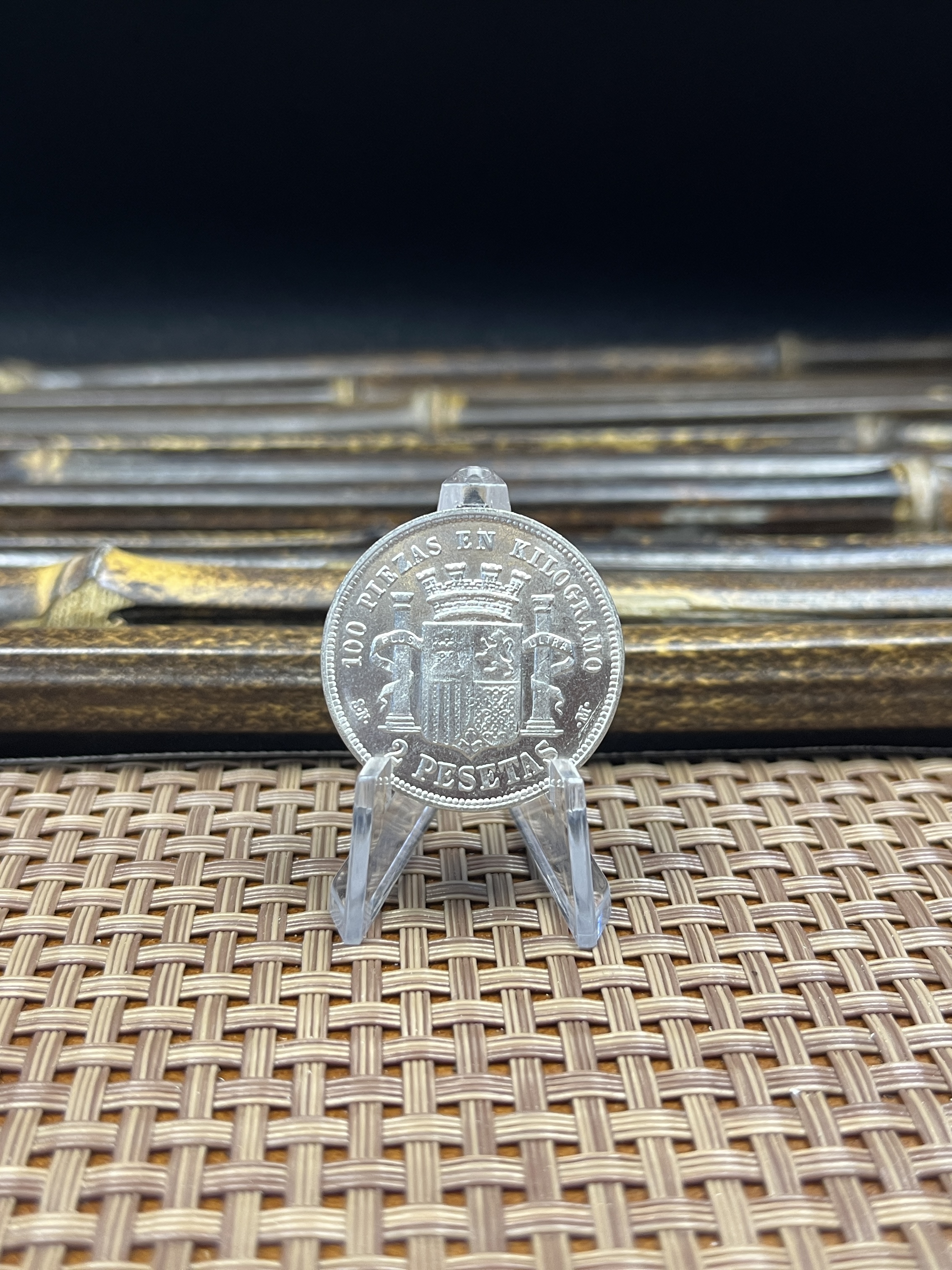 Spain 1870 2 Pesetas 100 Piezas Espana Kilogramo Silver Plated Replica Coin Commemorative Medal,Historical Collectible Art Craft For Enthusiasts