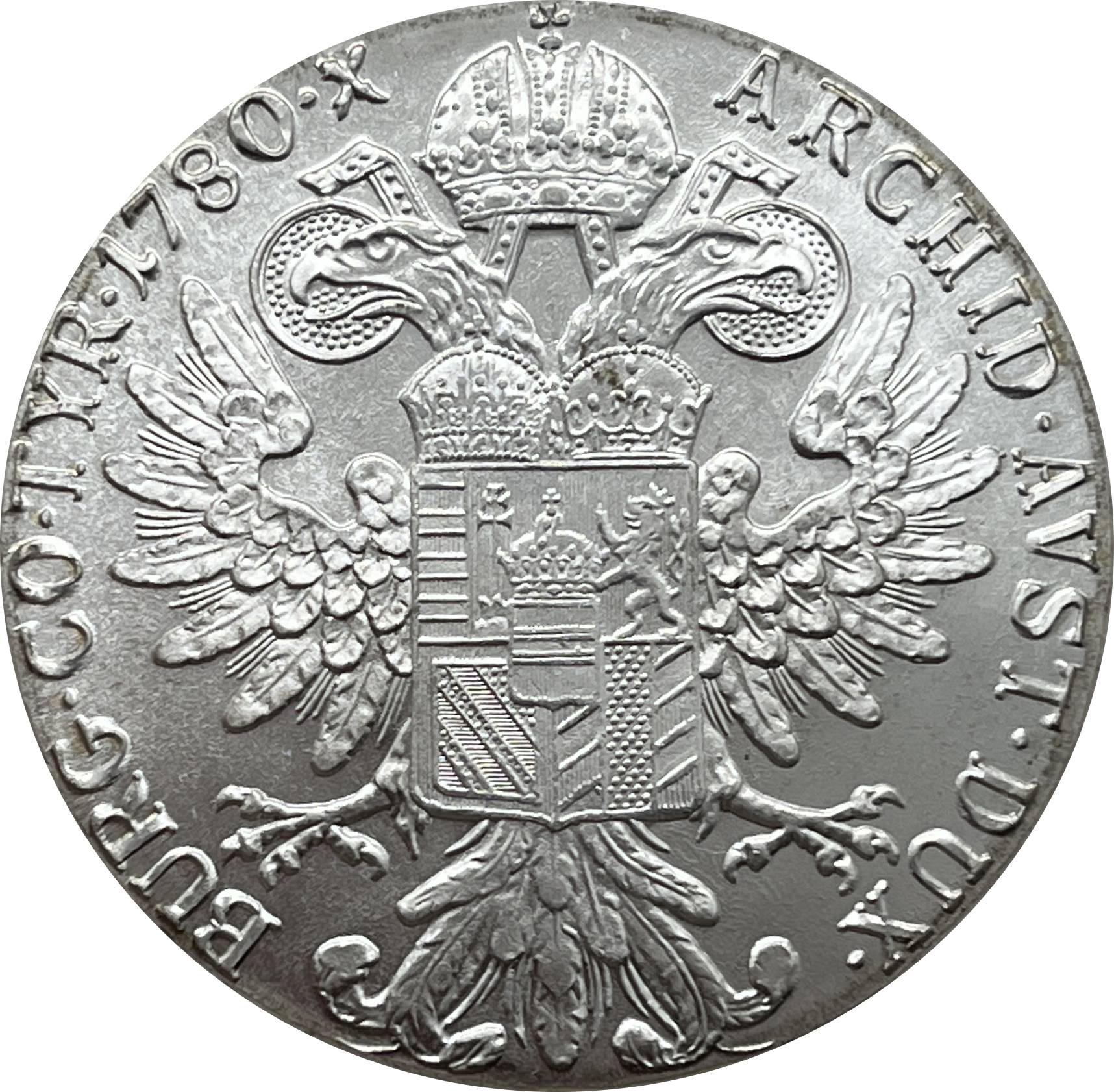 Austria Habsburg 1780 SF 1 One Thaler Maria Theresia Silver Plated Metal Replica Coin Commemorative Medal,Historical Collectible Art Craft For Enthusiasts