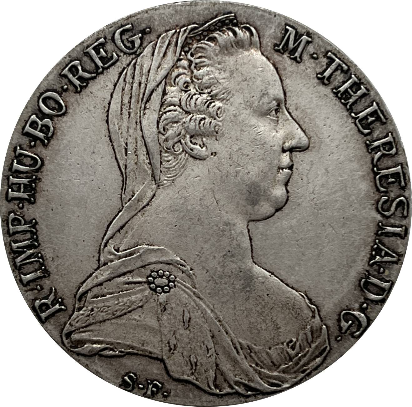 Austria Habsburg 1780 SF 1 One Thaler Maria Theresia Silver Plated Metal Replica Coin Commemorative Medal,Historical Collectible Art Craft For Enthusiasts