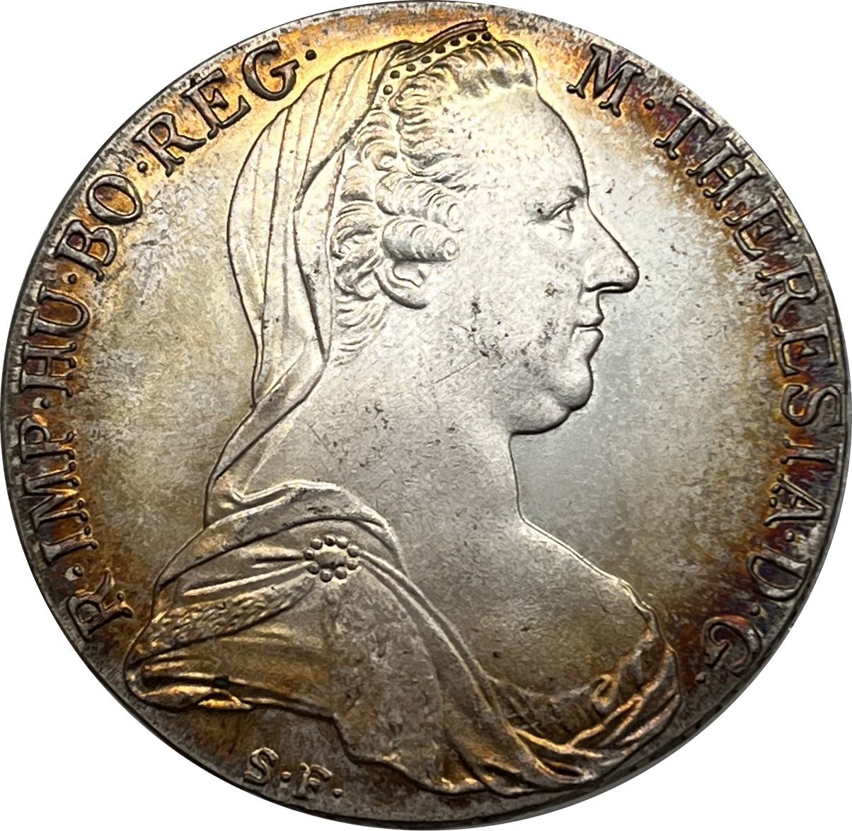 Austria Habsburg 1780 SF 1 One Thaler Maria Theresia Silver Plated Metal Replica Coin Commemorative Medal,Historical Collectible Art Craft For Enthusiasts