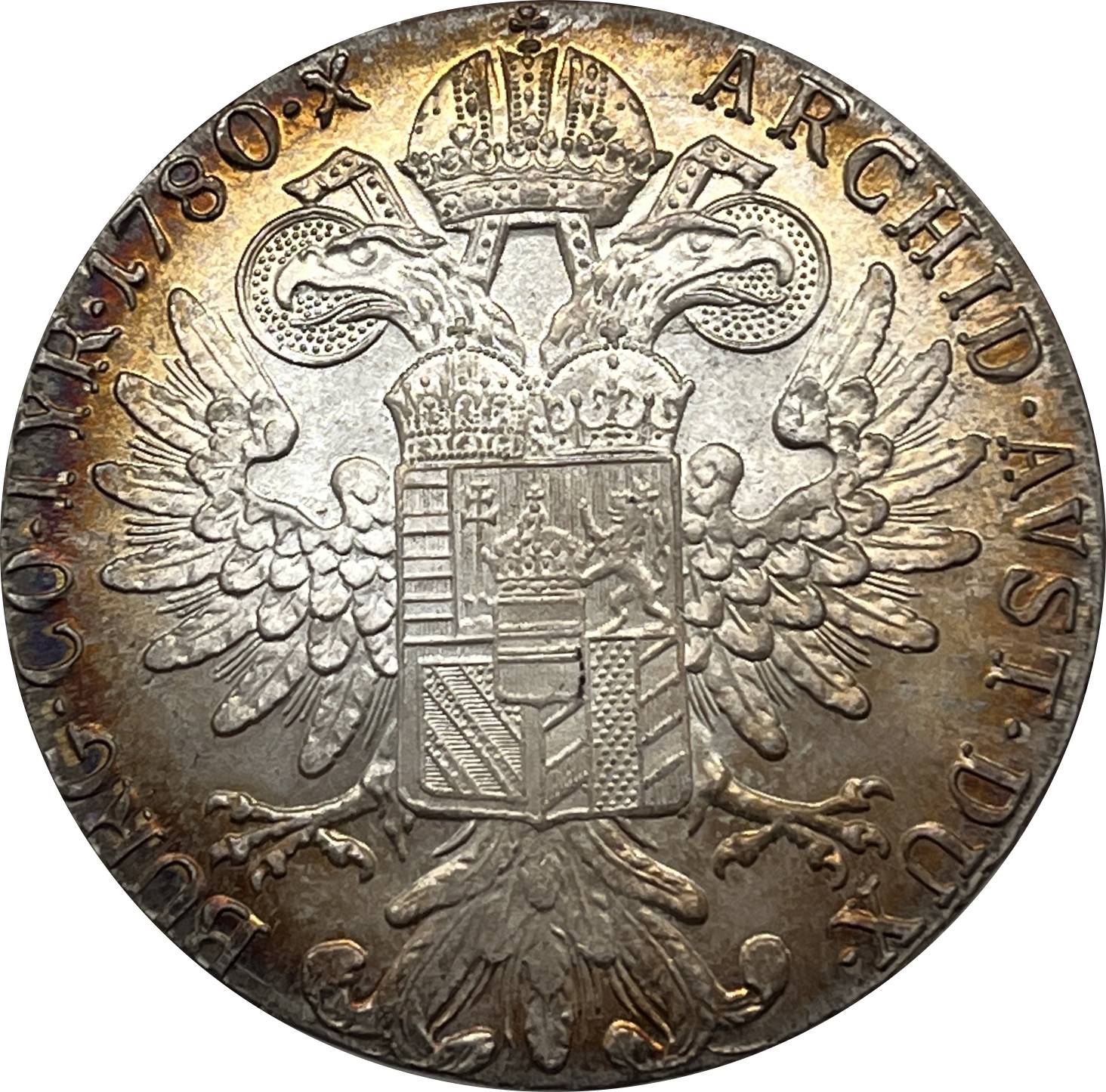 Austria Habsburg 1780 SF 1 One Thaler Maria Theresia Silver Plated Metal Replica Coin Commemorative Medal,Historical Collectible Art Craft For Enthusiasts
