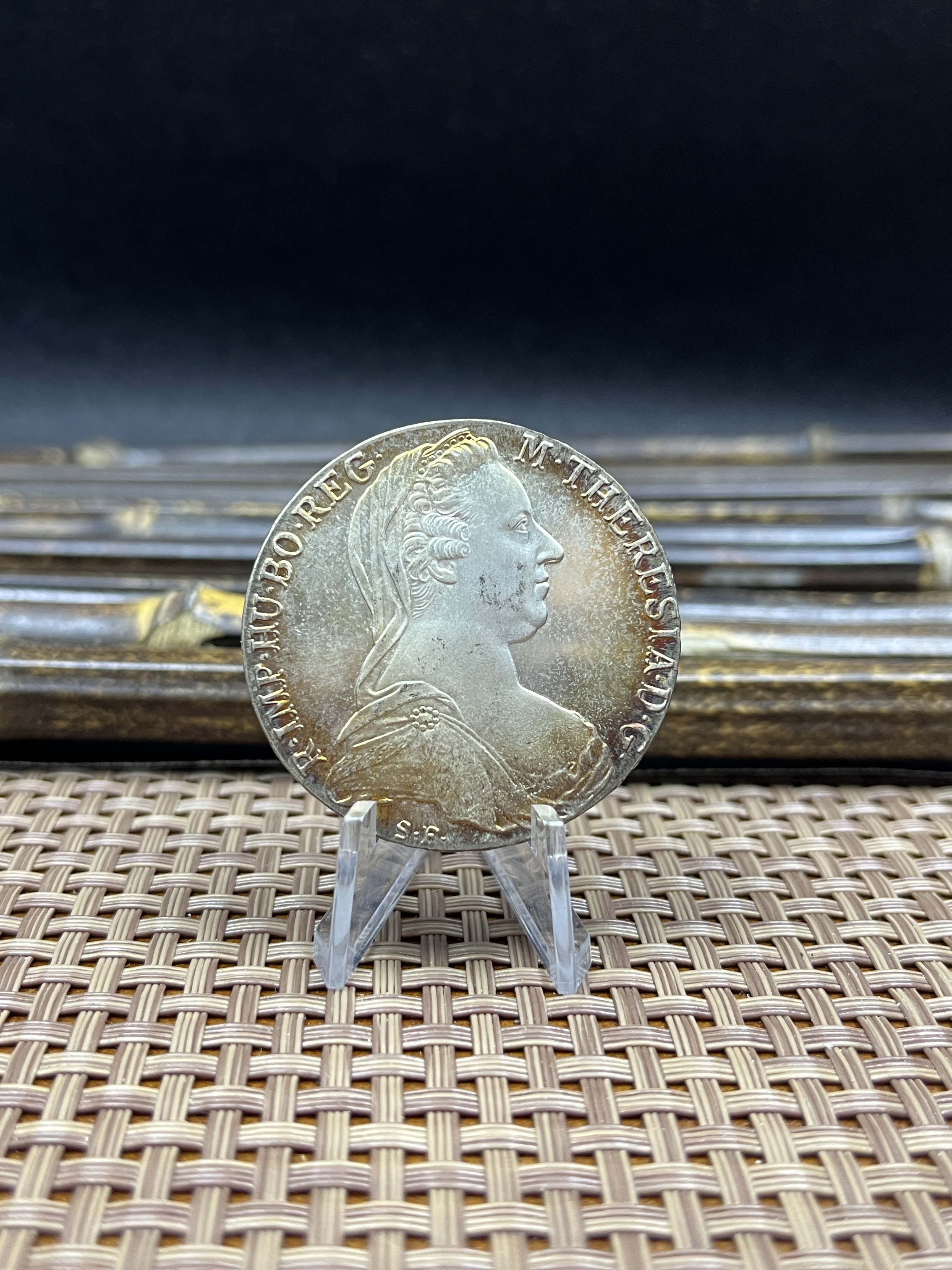 Austria Habsburg 1780 SF 1 One Thaler Maria Theresia Silver Plated Metal Replica Coin Commemorative Medal,Historical Collectible Art Craft For Enthusiasts
