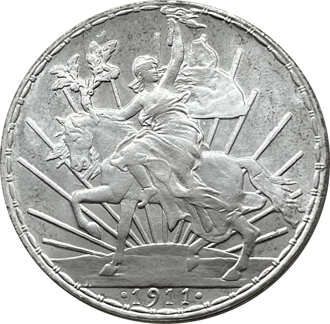 Mexico UN 1 Peso Caballito 1911 100th Anniversary Republic Independence Silver Plated Replica Coin Commemorative Medal,Historical Collectible Art Craft For Enthusiasts