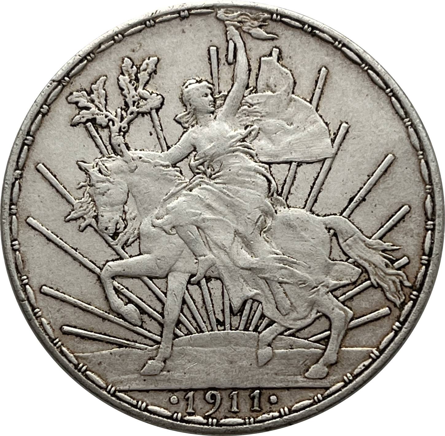 Mexico UN 1 Peso Caballito 1911 100th Anniversary Republic Independence Silver Plated Replica Coin Commemorative Medal,Historical Collectible Art Craft For Enthusiasts