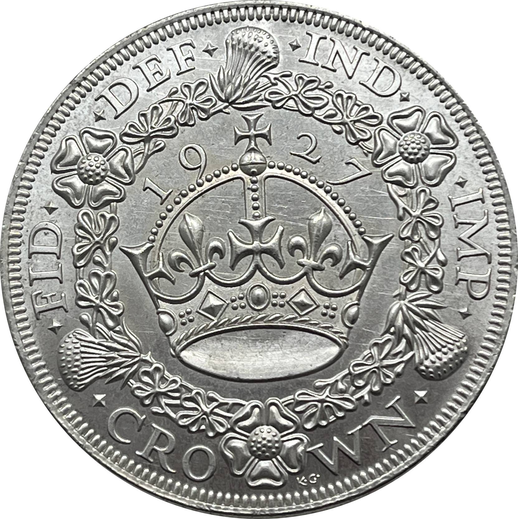 United Kingdom 1 Crown 1927 1928 1929 1930 1931 1932 1933 1934 1936 George V Wreath Crown Great Britain Silver Plated  Replica Coin Commemorative Medal,Historical Collectible Art Craft For Enthusiasts