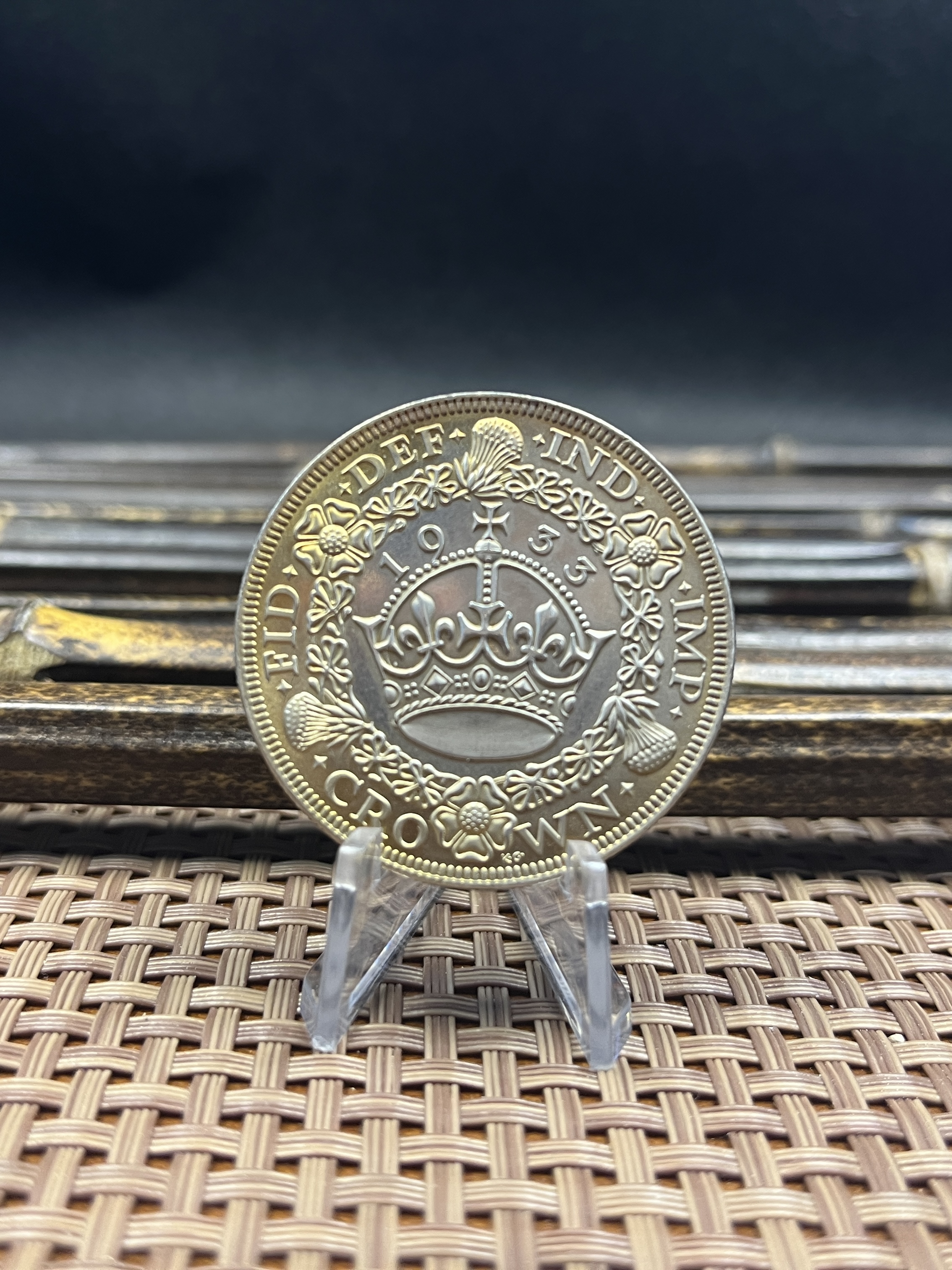 United Kingdom 1 Crown 1927 1928 1929 1930 1931 1932 1933 1934 1936 George V Wreath Crown Great Britain Silver Plated  Replica Coin Commemorative Medal,Historical Collectible Art Craft For Enthusiasts