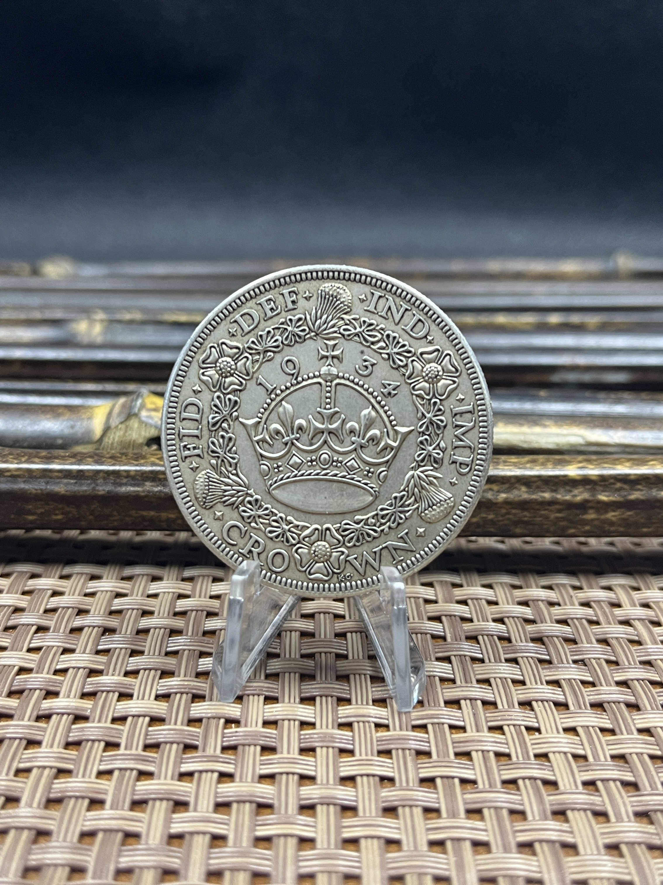 United Kingdom 1 Crown 1927 1928 1929 1930 1931 1932 1933 1934 1936 George V Wreath Crown Great Britain Silver Plated  Replica Coin Commemorative Medal,Historical Collectible Art Craft For Enthusiasts