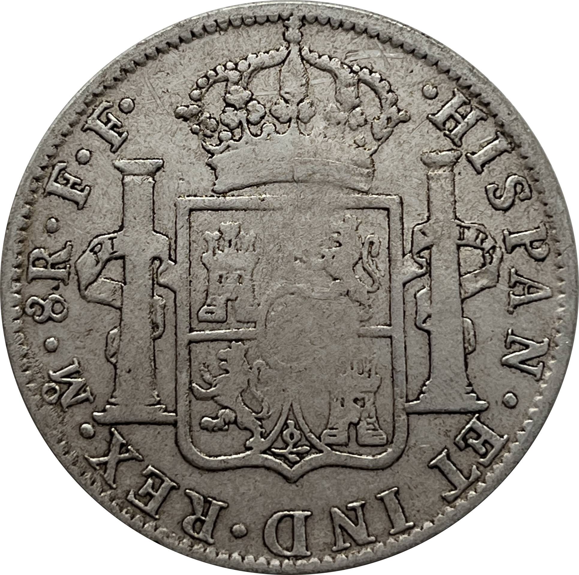 Mexico 1776 1778 8 Reals Carlos III Bust Facing Right Silver Plated Replica Coin Commemorative Medal,Historical Collectible Art Craft For Enthusiasts