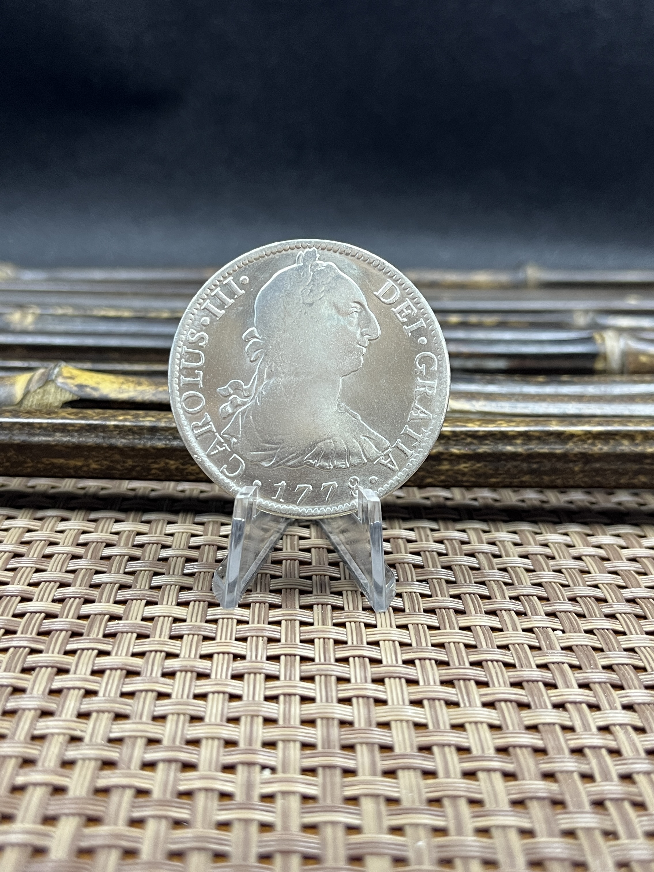 Mexico 1776 1778 8 Reals Carlos III Bust Facing Right Silver Plated Replica Coin Commemorative Medal,Historical Collectible Art Craft For Enthusiasts