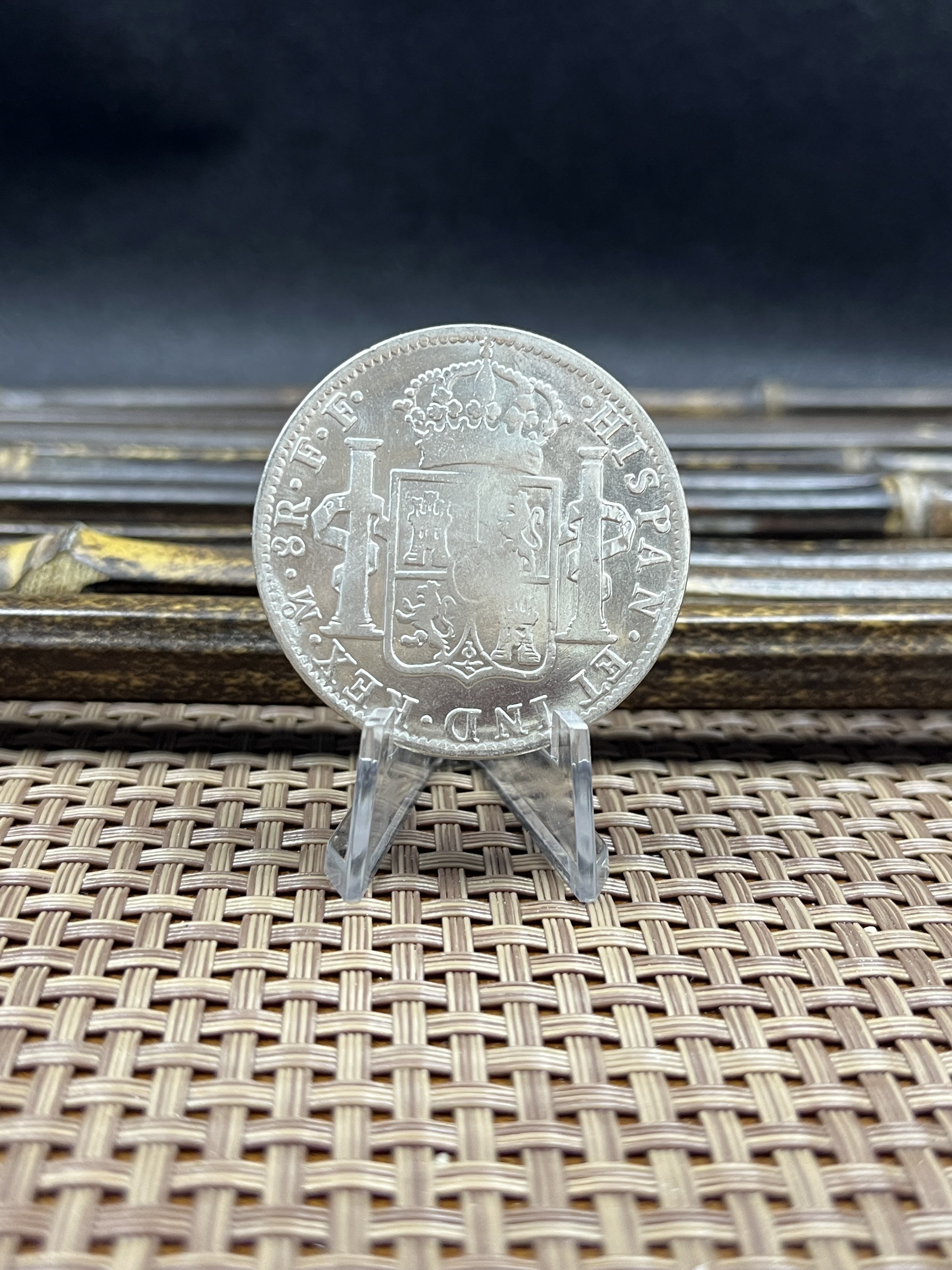 Mexico 1776 1778 8 Reals Carlos III Bust Facing Right Silver Plated Replica Coin Commemorative Medal,Historical Collectible Art Craft For Enthusiasts