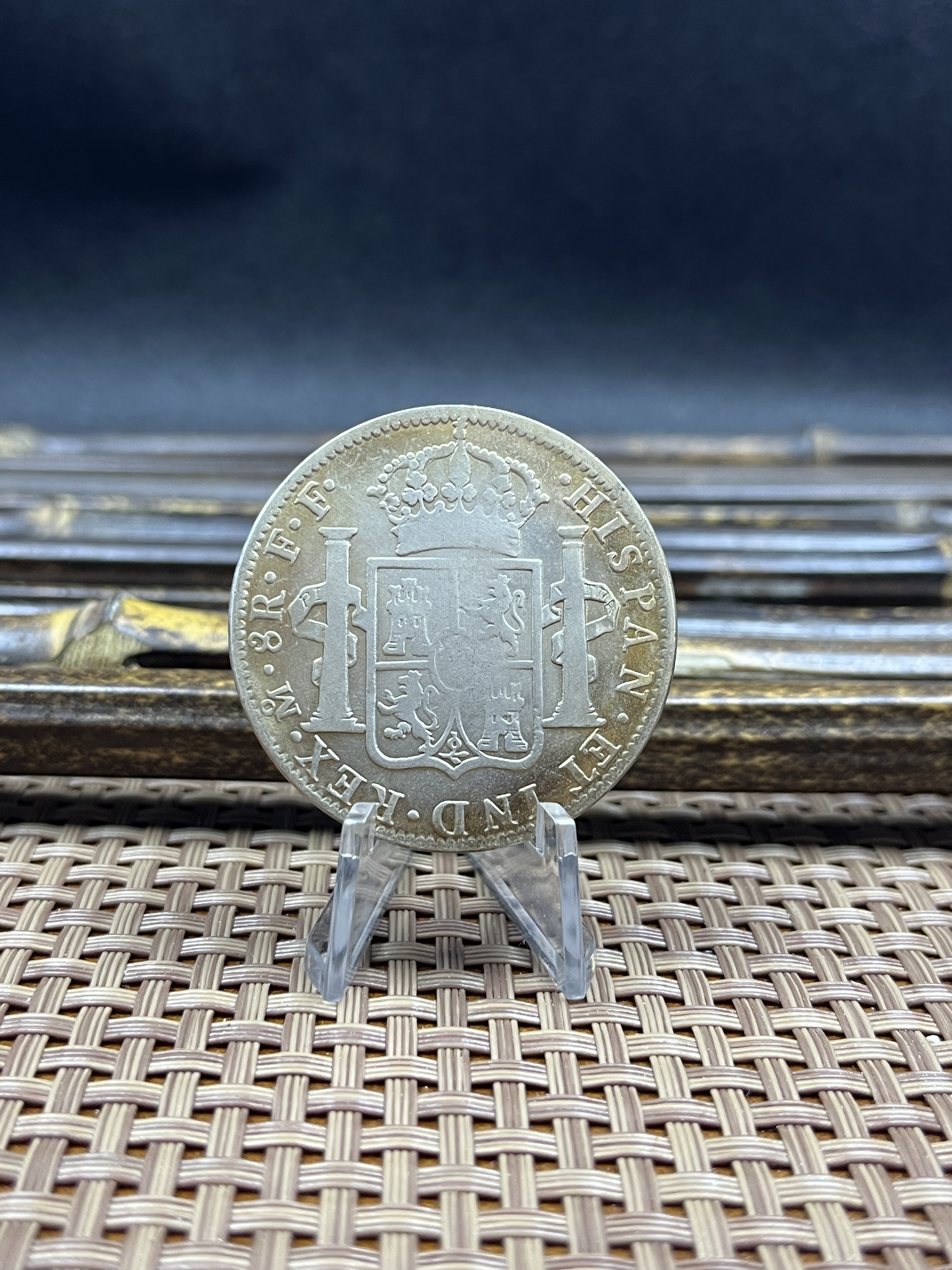 Mexico 1776 1778 8 Reals Carlos III Bust Facing Right Silver Plated Replica Coin Commemorative Medal,Historical Collectible Art Craft For Enthusiasts