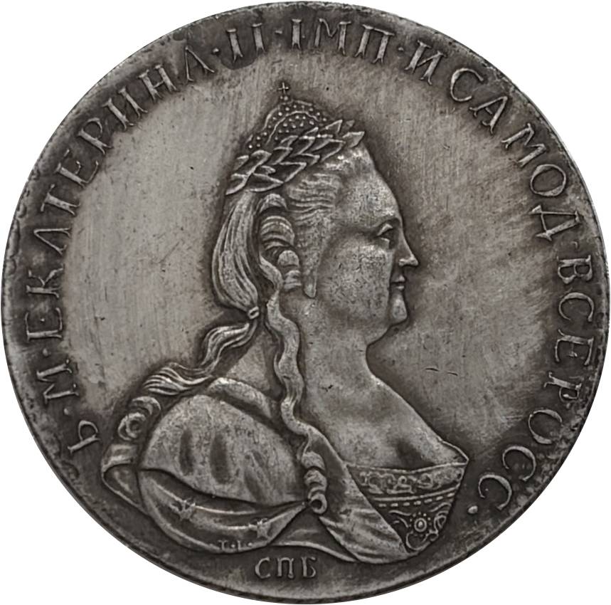 Russia Empire 1784 MM 1 Rouble Catherine II Silver Plated Metal Replica Coin Commemorative Medal,Historical Collectible Art Craft For Enthusiasts
