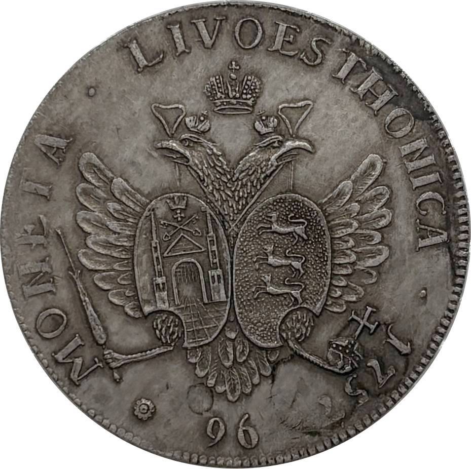 Russia 1757 96 Kopecks Elizabeth Krasny Livonia and Estonia Silver Plated Replica Coin Commemorative Medal,Historical Collectible Art Craft For Enthusiasts