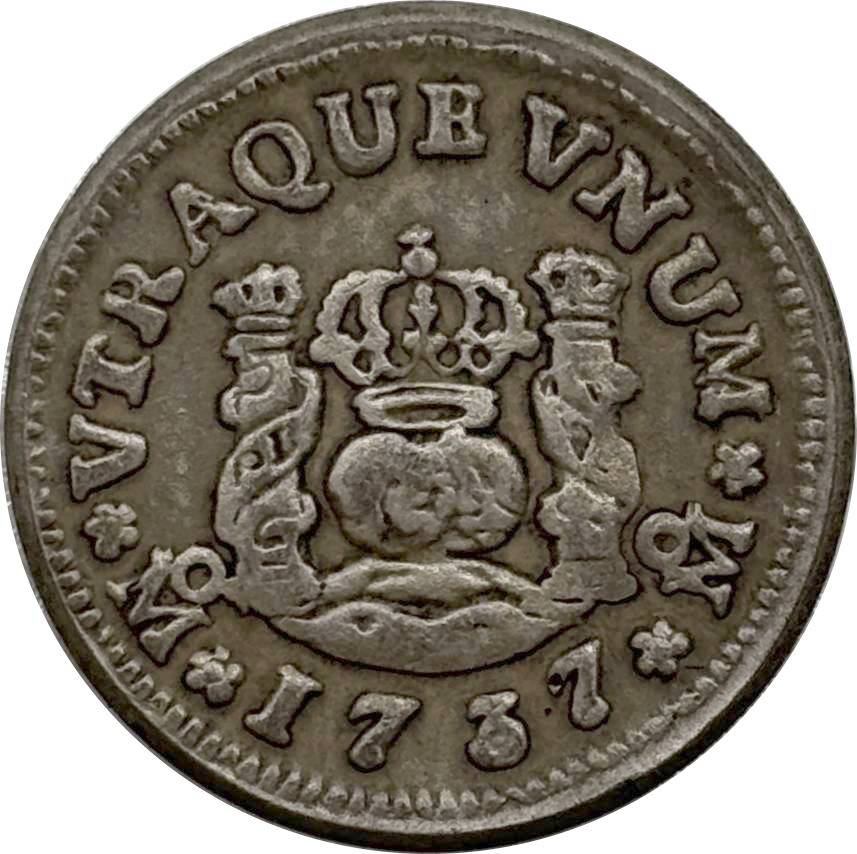 Mexico 1737 1738 Mo MF 1/2 Real Philip V New Spain Silver Plated Replica Coin Commemorative Medal,Historical Collectible Art Craft For Enthusiasts