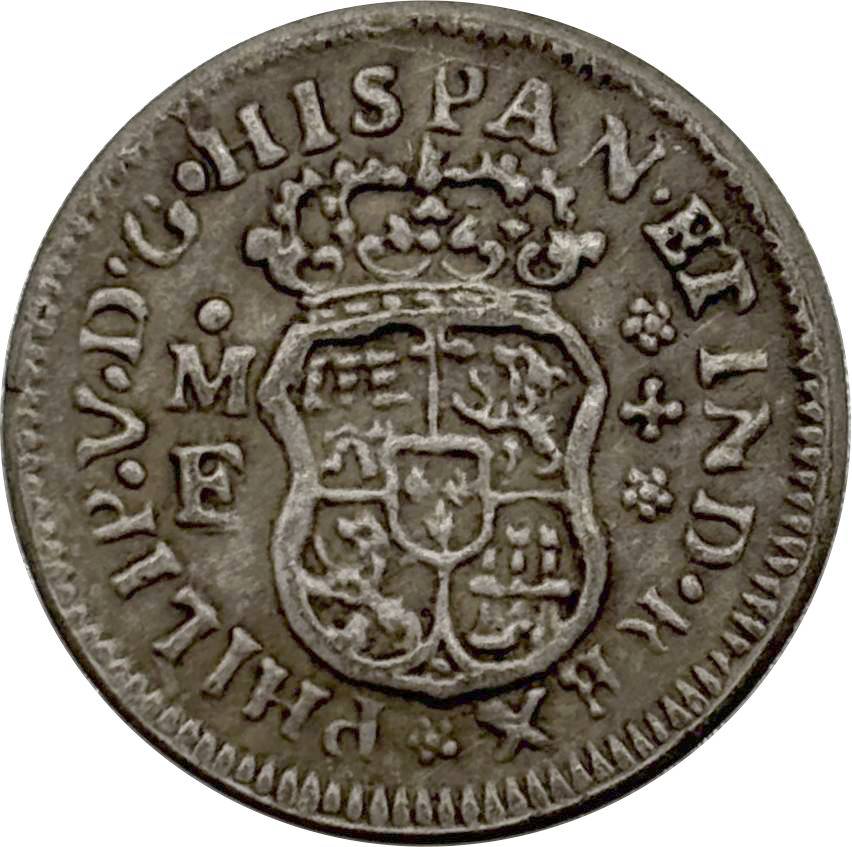 Mexico 1737 1738 Mo MF 1/2 Real Philip V New Spain Silver Plated Replica Coin Commemorative Medal,Historical Collectible Art Craft For Enthusiasts