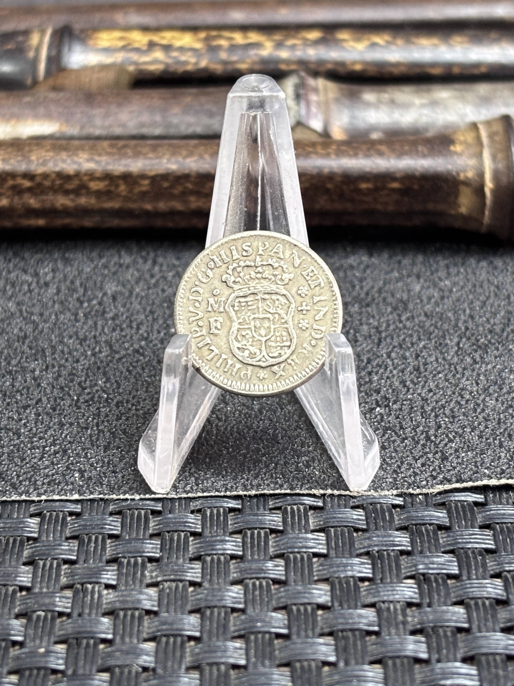 Mexico 1737 1738 Mo MF 1/2 Real Philip V New Spain Silver Plated Replica Coin Commemorative Medal,Historical Collectible Art Craft For Enthusiasts