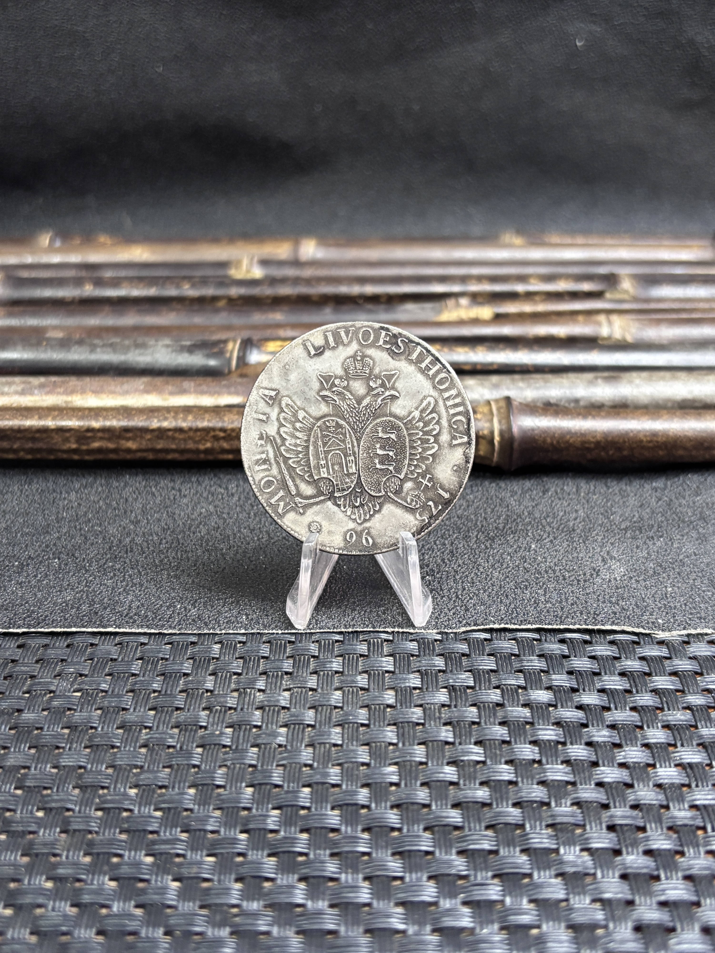 Russia 1757 96 Kopecks Elizabeth Krasny Livonia and Estonia Silver Plated Replica Coin Commemorative Medal,Historical Collectible Art Craft For Enthusiasts